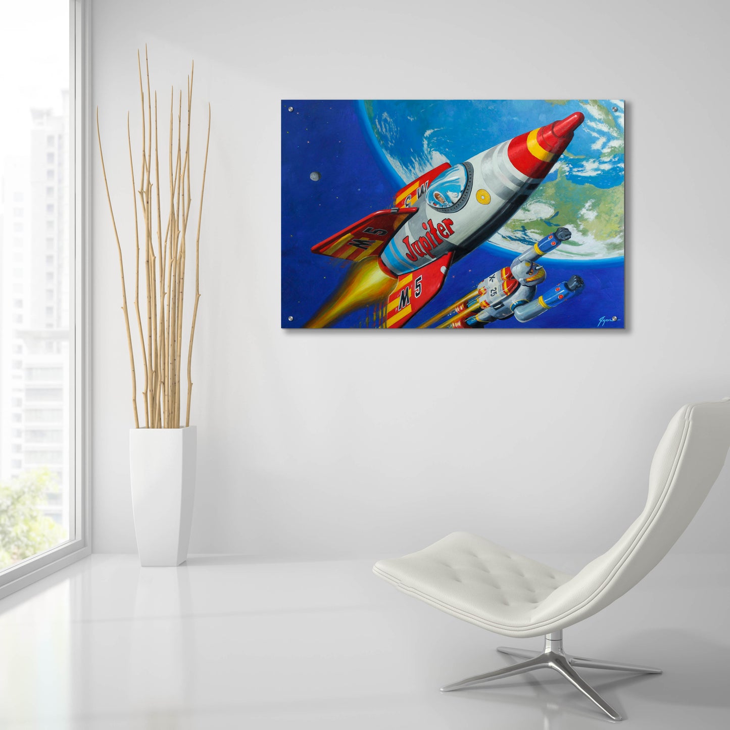 Epic Art 'Space Patrol 2' by Eric Joyner, Acrylic Glass Wall Art,36x24