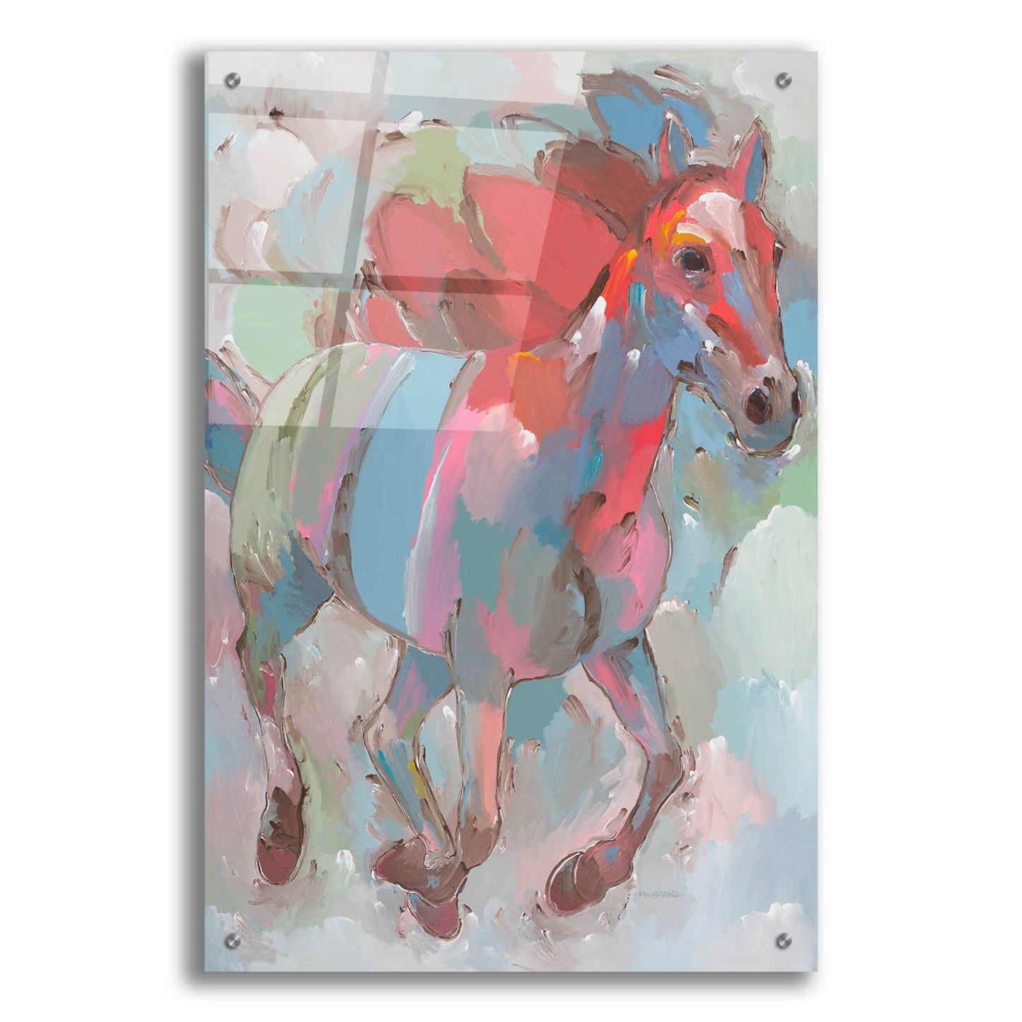 Epic Art 'Pegasus' by Hooshang Khorasani, Acrylic Glass Wall Art