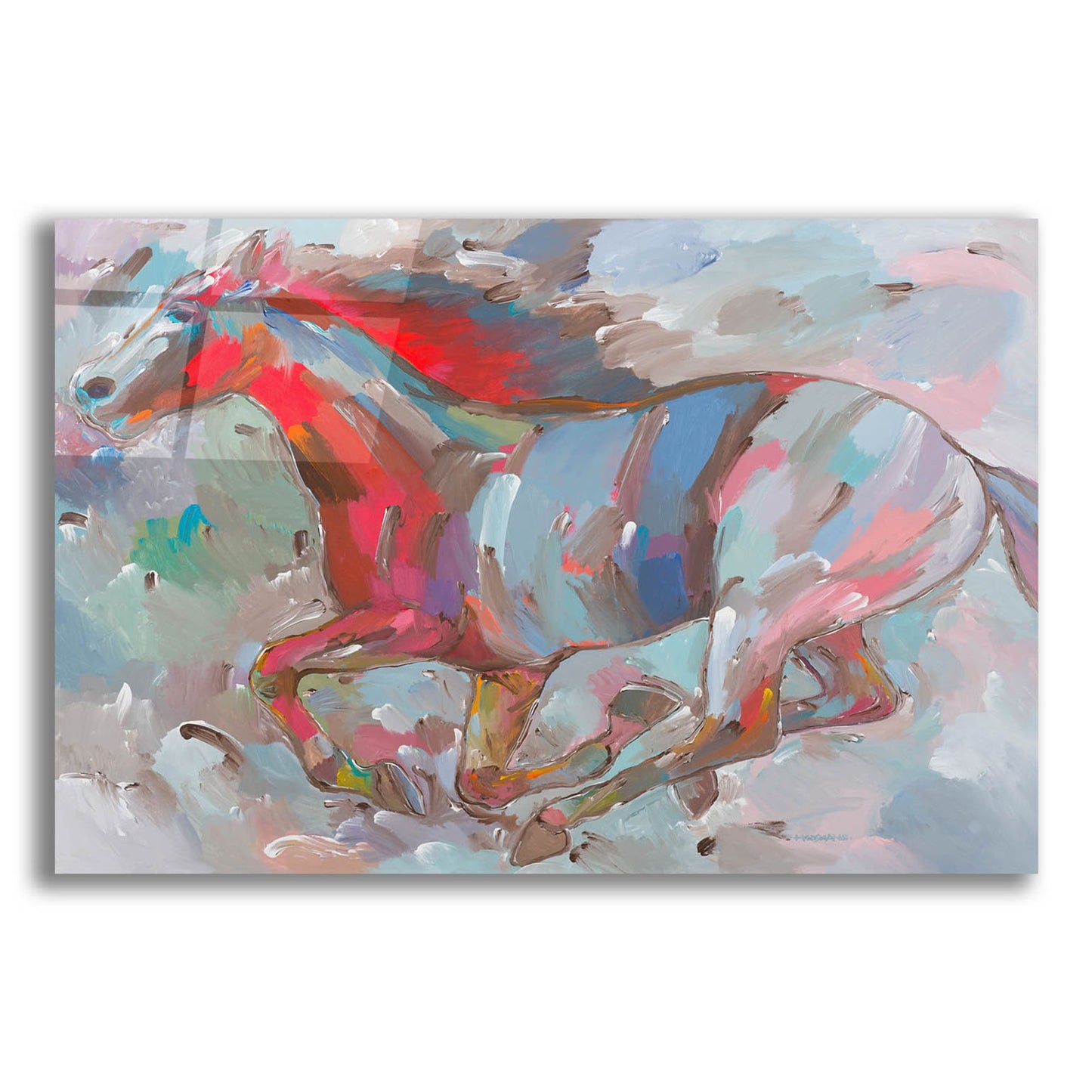 Epic Art 'Fiery Runner' by Hooshang Khorasani, Acrylic Glass Wall Art