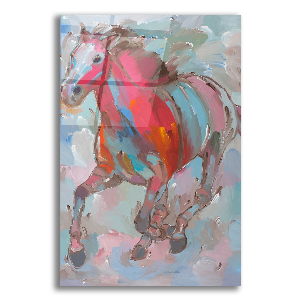 Epic Art 'Red Runner' by Hooshang Khorasani, Acrylic Glass Wall Art