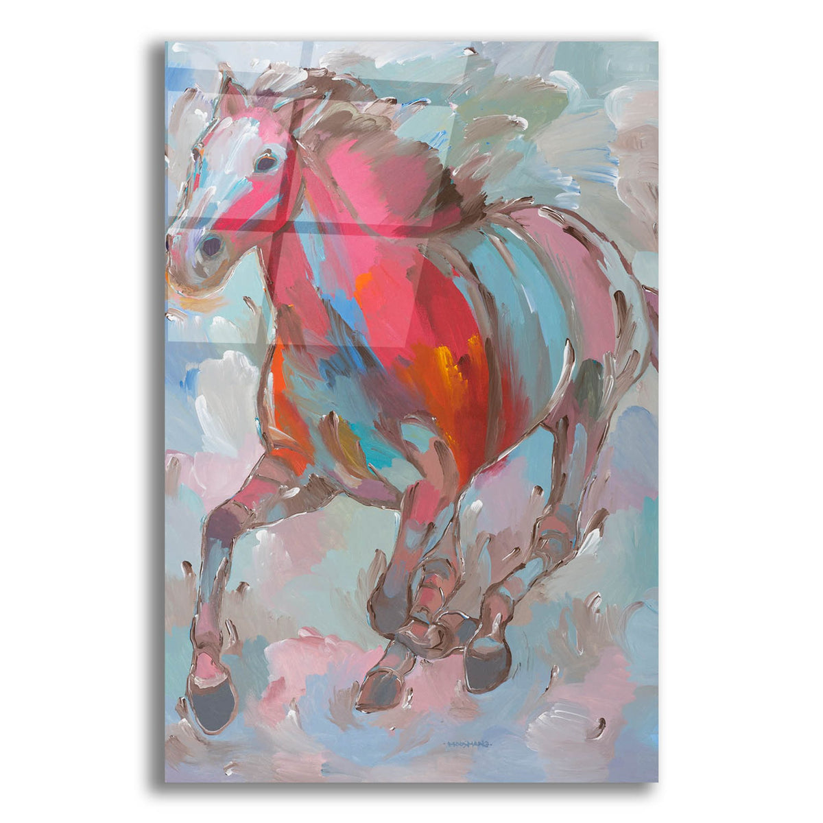 Epic Art 'Red Runner' by Hooshang Khorasani, Acrylic Glass Wall Art