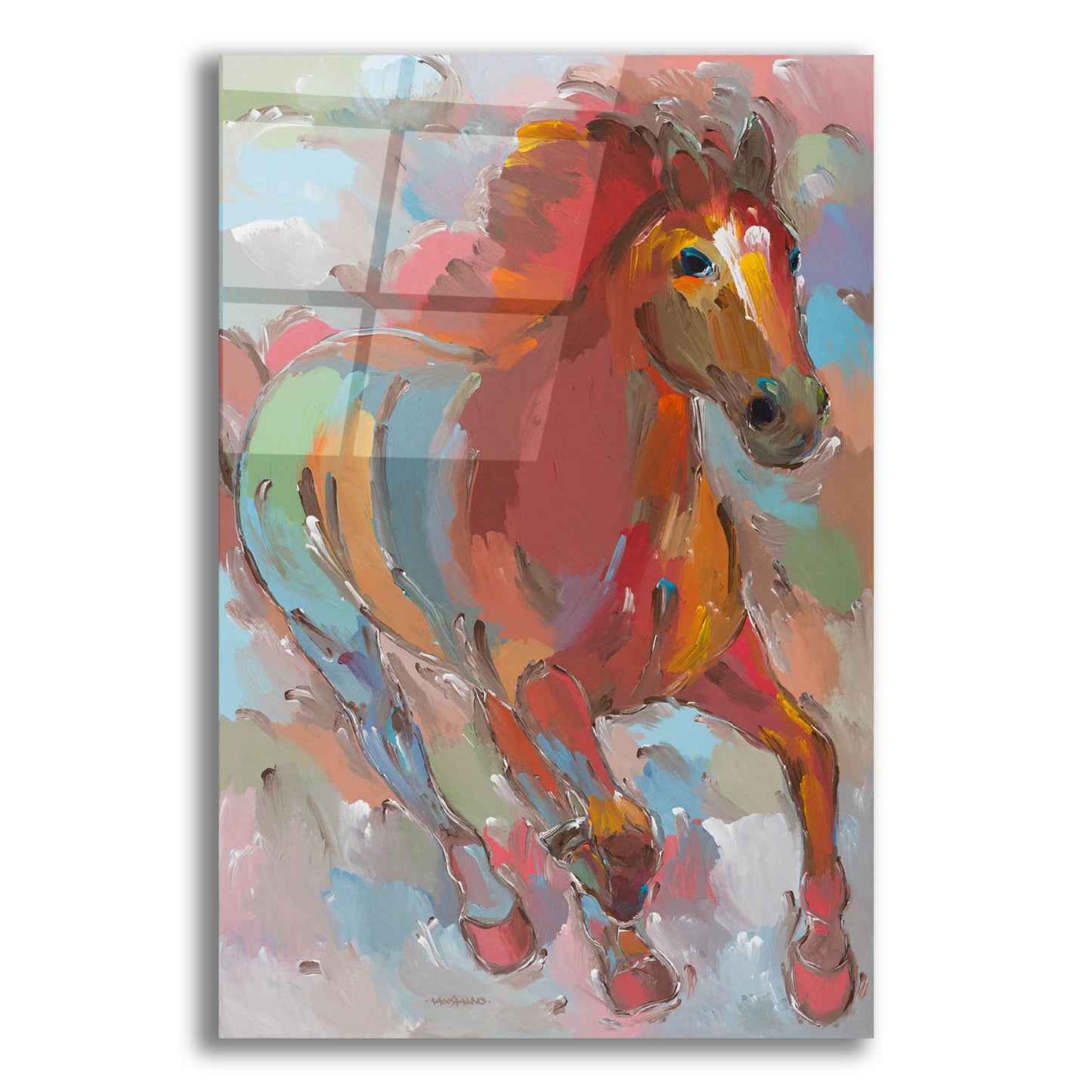 Epic Art 'Red-Hoofed Runner' by Hooshang Khorasani, Acrylic Glass Wall Art