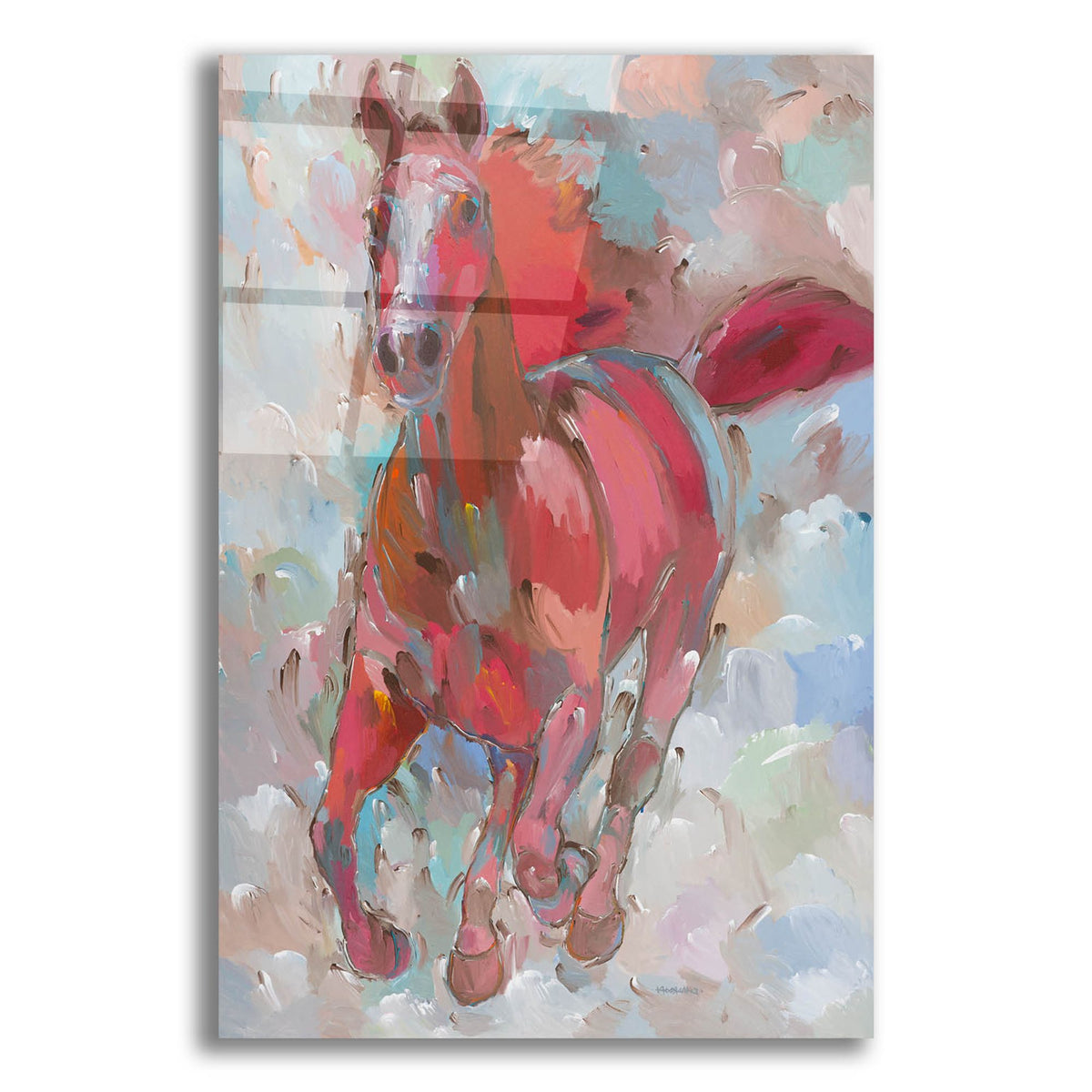 Epic Art 'Red Wind' by Hooshang Khorasani, Acrylic Glass Wall Art