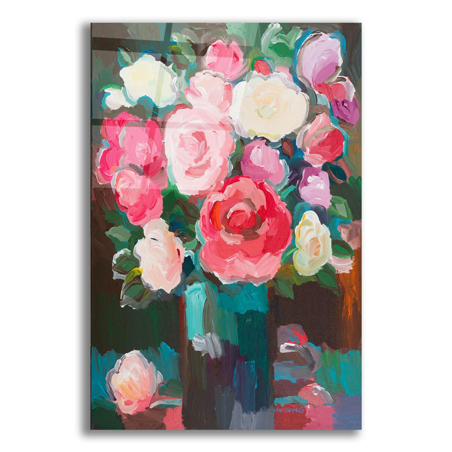 Epic Art 'Rose Garden' by Hooshang Khorasani, Acrylic Glass Wall Art