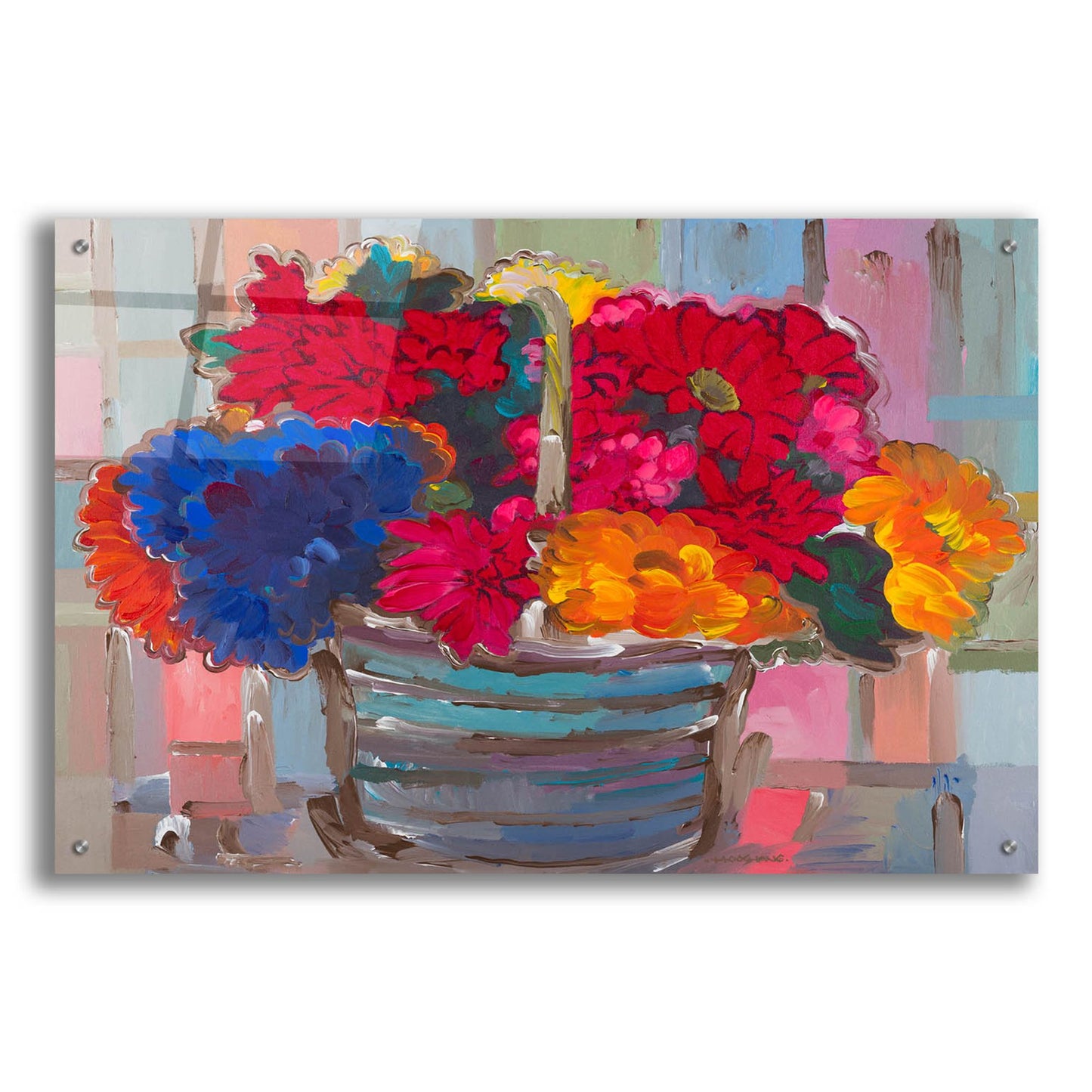 Epic Art 'Basket of Flowers II' by Hooshang Khorasani, Acrylic Glass Wall Art