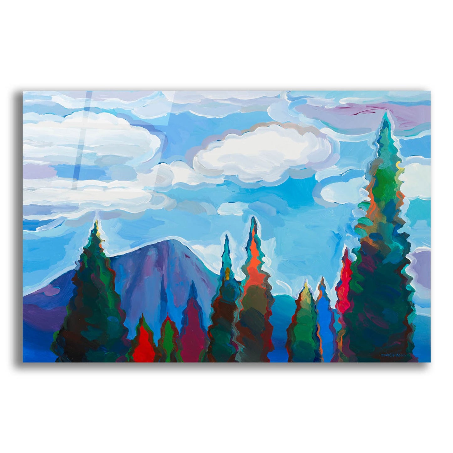 Epic Art 'Color and Clouds #5' by Hooshang Khorasani, Acrylic Glass Wall Art