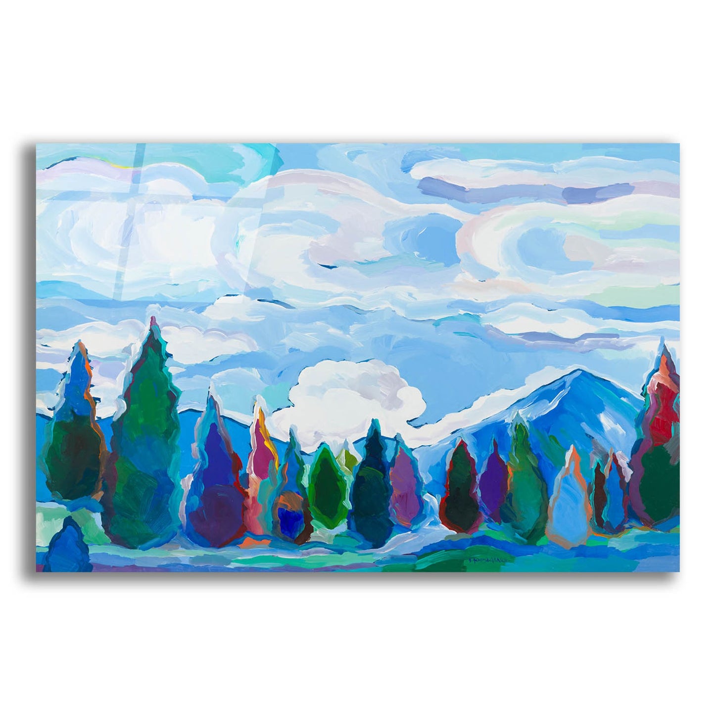 Epic Art 'Color and Clouds #4' by Hooshang Khorasani, Acrylic Glass Wall Art