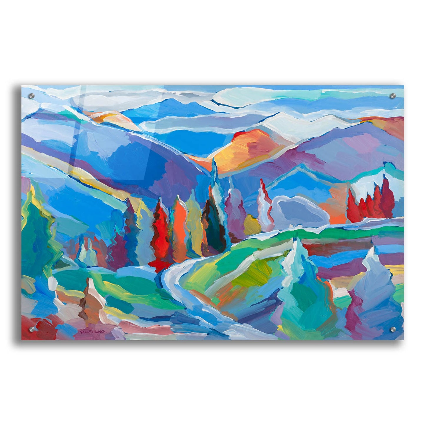 Epic Art 'Colorado Composition #5' by Hooshang Khorasani, Acrylic Glass Wall Art