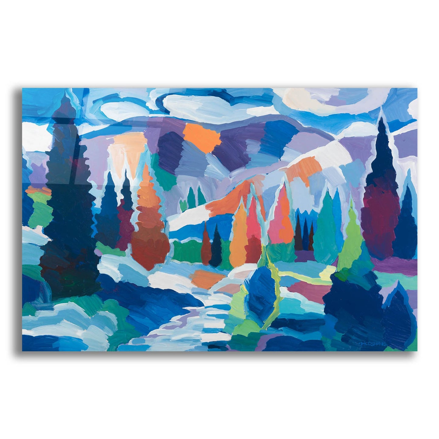 Epic Art 'The Creek among the Colors' by Hooshang Khorasani, Acrylic Glass Wall Art