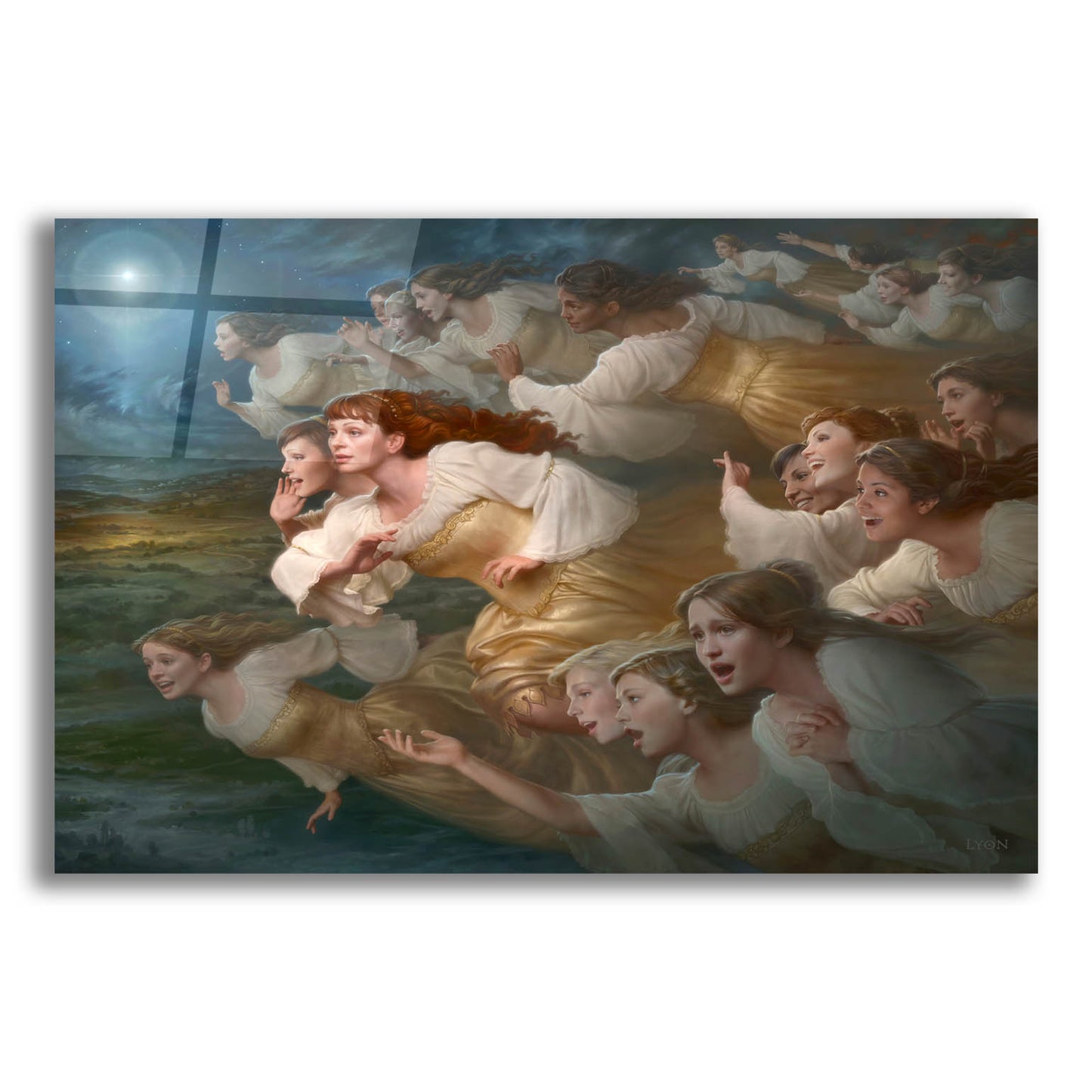 Epic Art 'The Herald Angels' by Howard Lyon, Acrylic Glass Wall Art,16x12