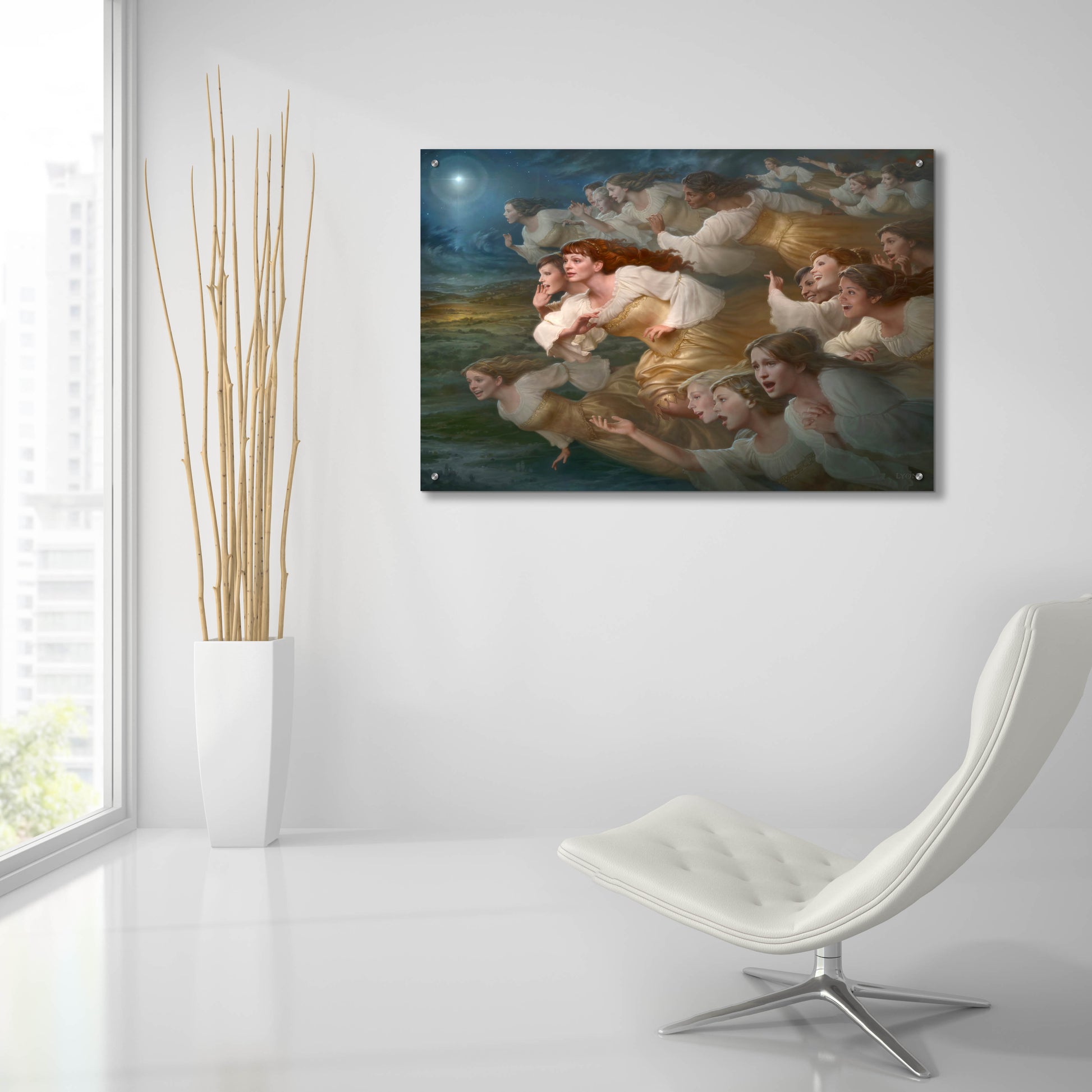 Epic Art 'The Herald Angels' by Howard Lyon, Acrylic Glass Wall Art,36x24