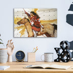 Epic Art 'Indian On Horseback' by J. E. Knauf, Acrylic Glass Wall Art,16x12