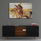Epic Art 'Indian On Horseback' by J. E. Knauf, Acrylic Glass Wall Art,36x24