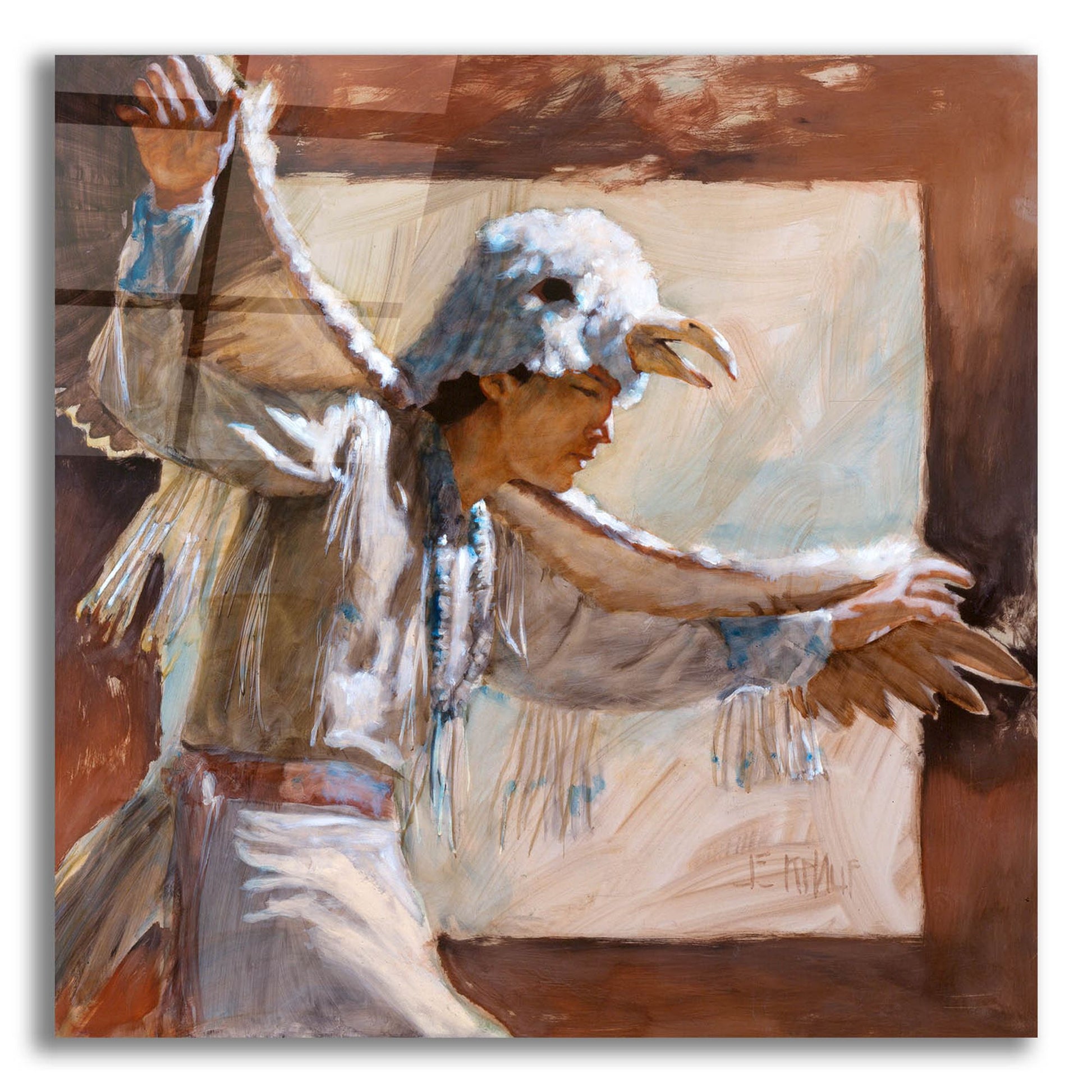 Epic Art 'Eagle Dance' by J. E. Knauf, Acrylic Glass Wall Art,12x12