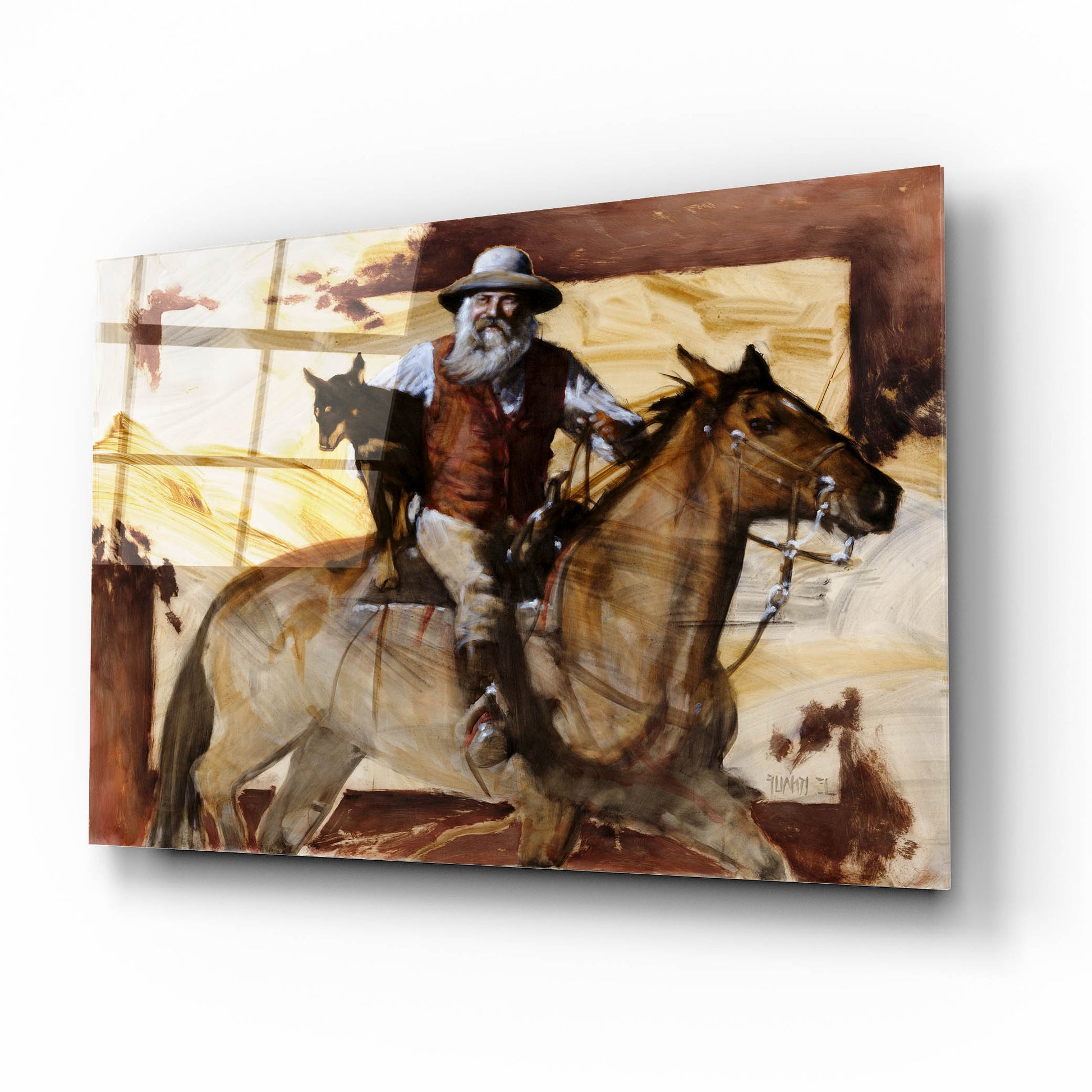 Epic Art 'Hitchin' A Ride' by J. E. Knauf, Acrylic Glass Wall Art,16x12