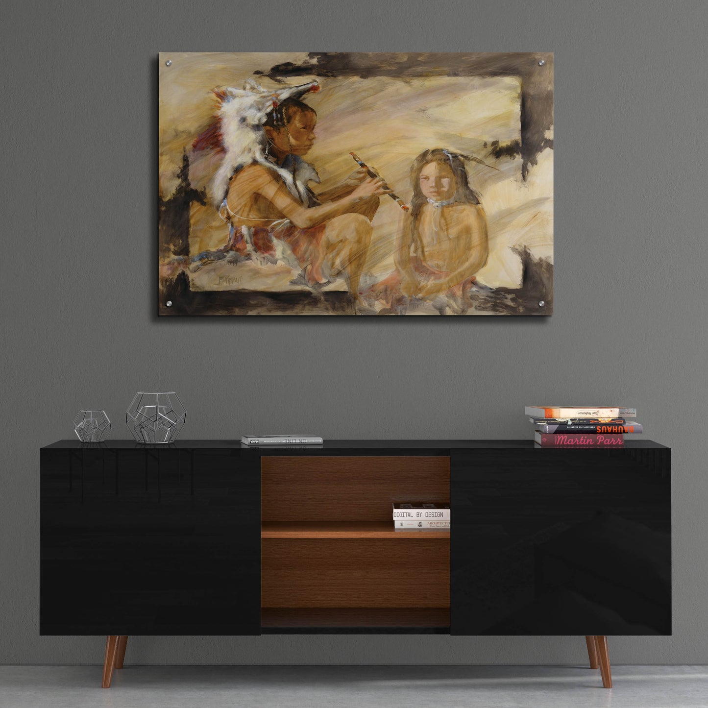 Epic Art 'J J & Wapila On The Cheyenne' by J. E. Knauf, Acrylic Glass Wall Art,36x24