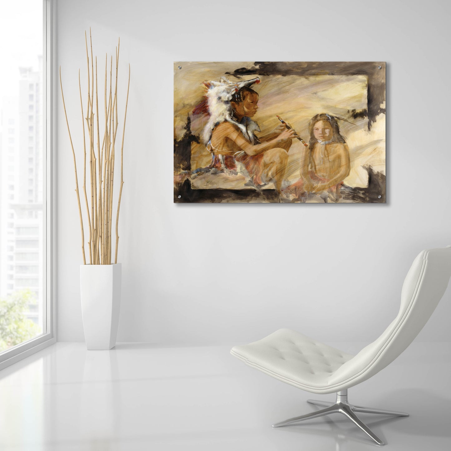 Epic Art 'J J & Wapila On The Cheyenne' by J. E. Knauf, Acrylic Glass Wall Art,36x24