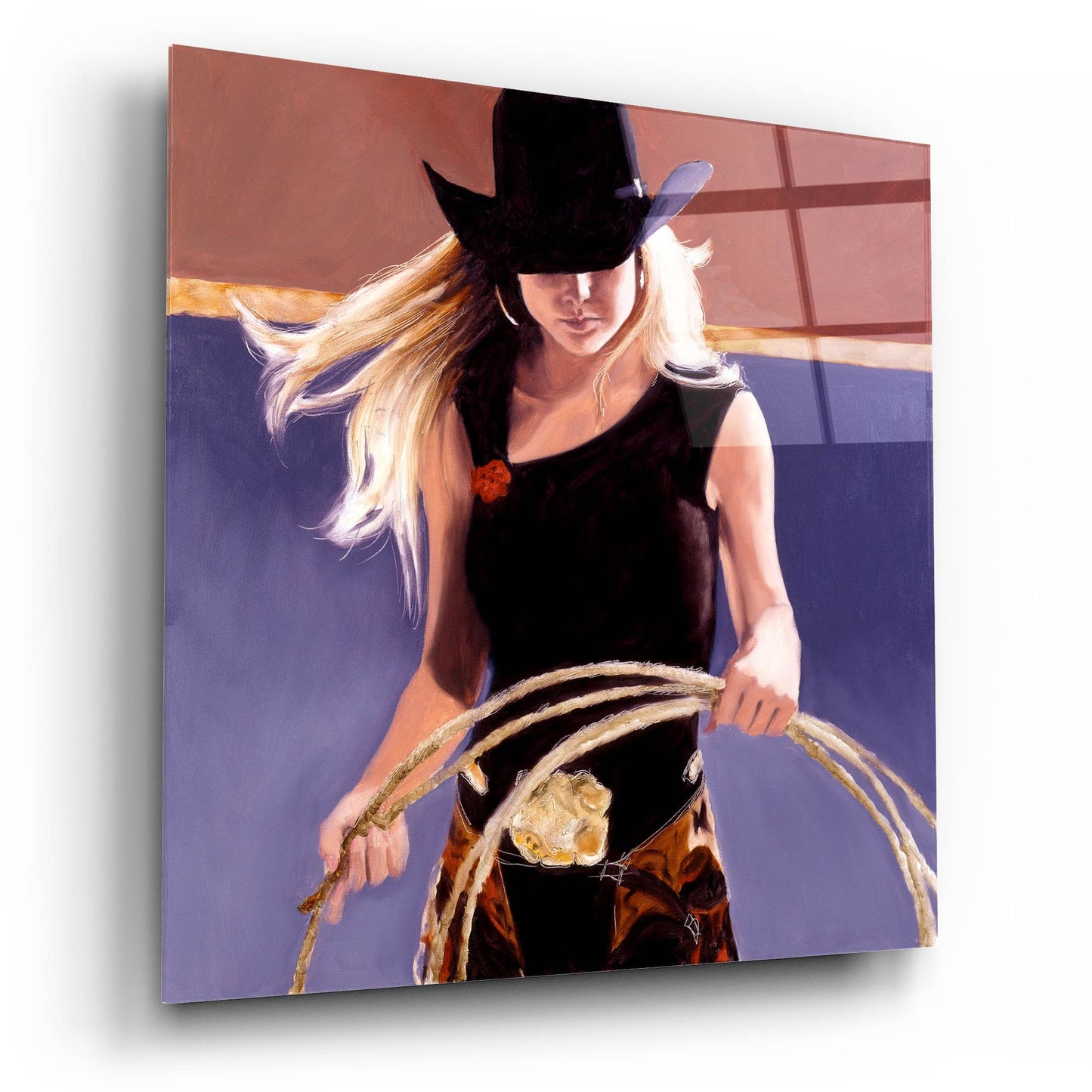 Epic Art 'Ropin'' by J. E. Knauf, Acrylic Glass Wall Art,12x12