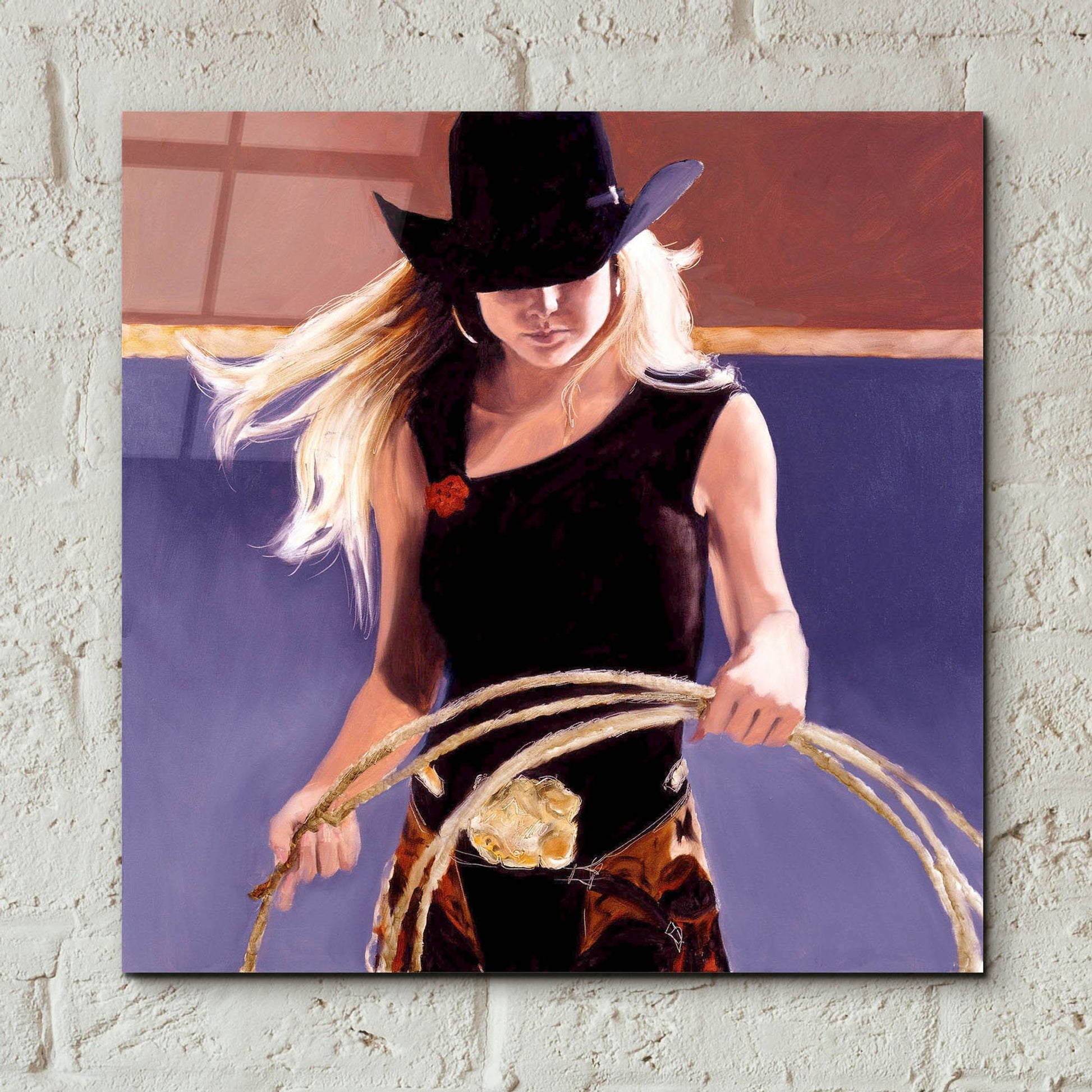 Epic Art 'Ropin'' by J. E. Knauf, Acrylic Glass Wall Art,12x12