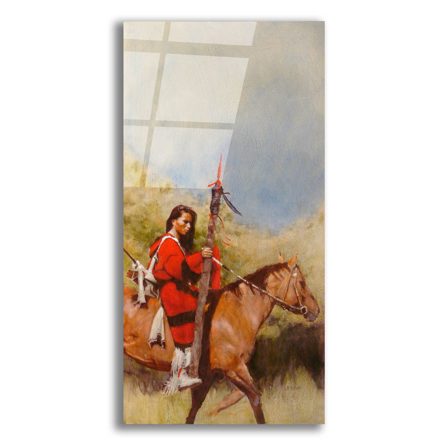 Epic Art 'Horse And Rider At A Walk' by J. E. Knauf, Acrylic Glass Wall Art,12x24