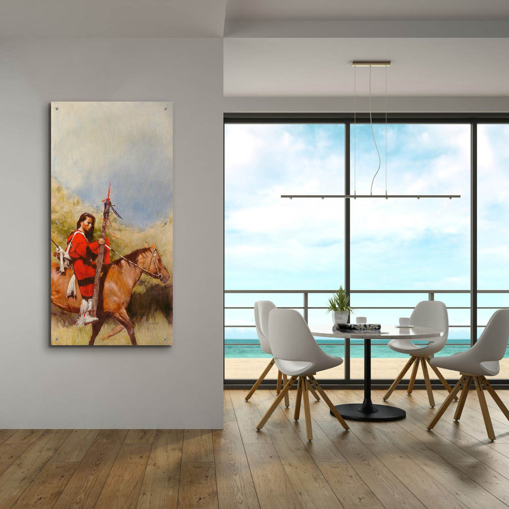 Epic Art 'Horse And Rider At A Walk' by J. E. Knauf, Acrylic Glass Wall Art,24x48