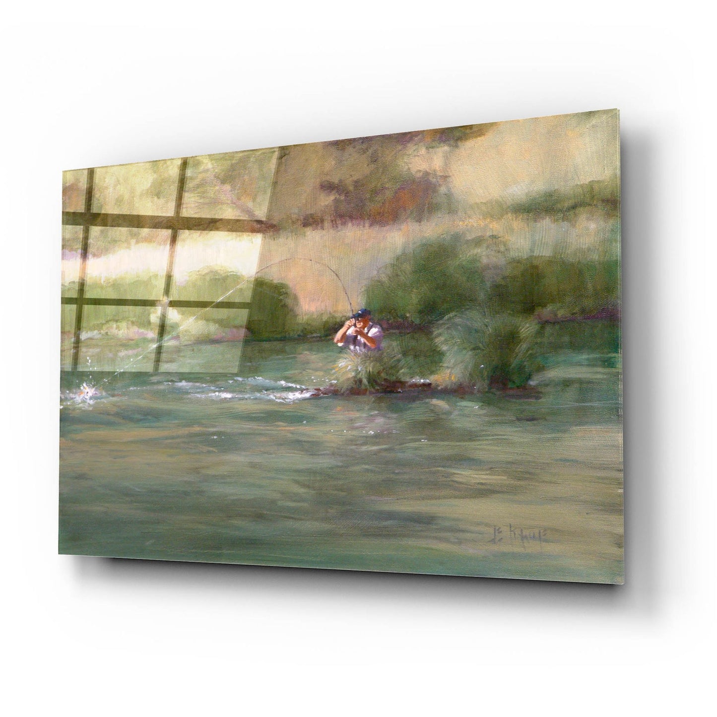 Epic Art 'Mike On The Deschutes' by J. E. Knauf, Acrylic Glass Wall Art,24x16