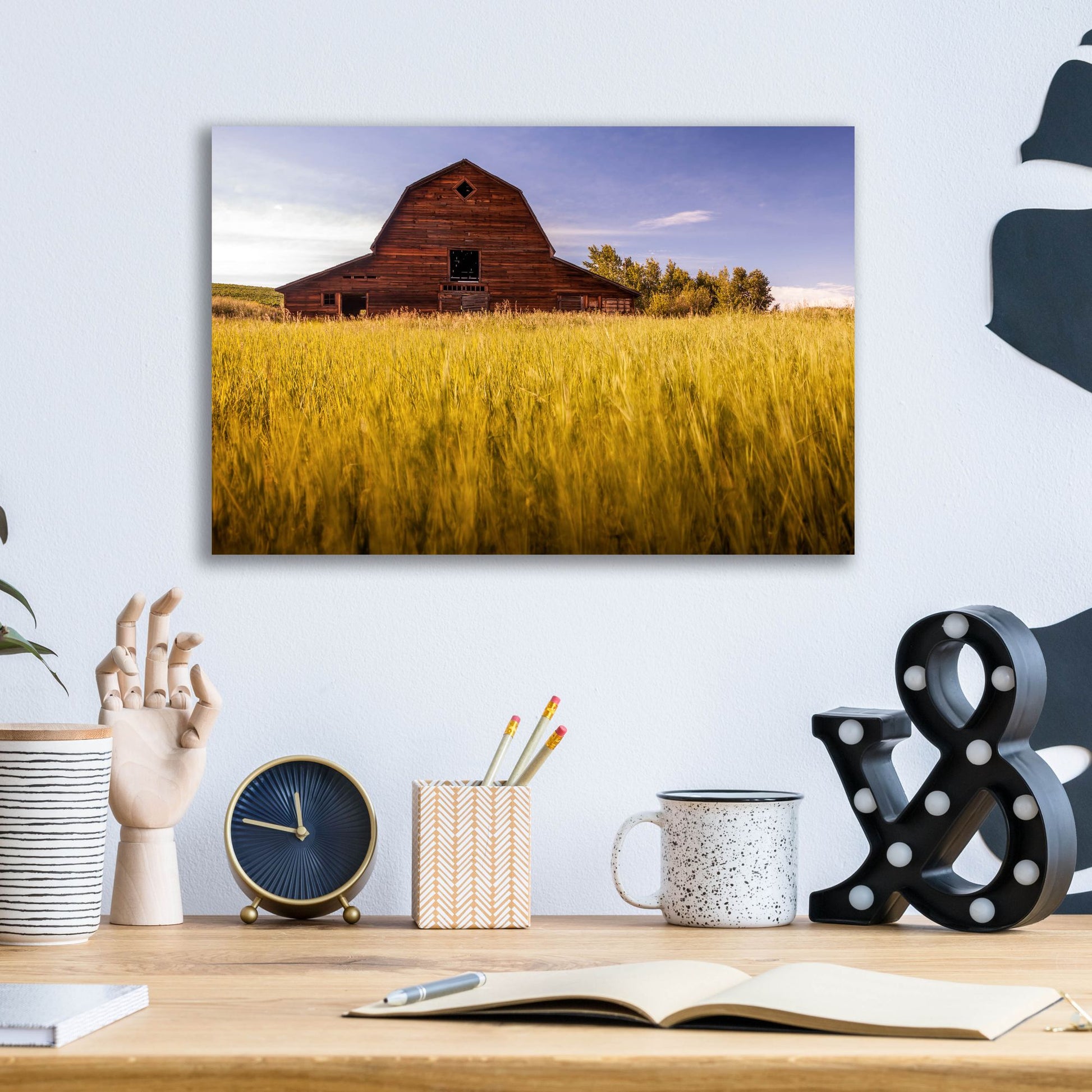 Epic Art 'Barn Sunset 1' by Joe Reimer Photography, Acrylic Glass Wall Art,16x12