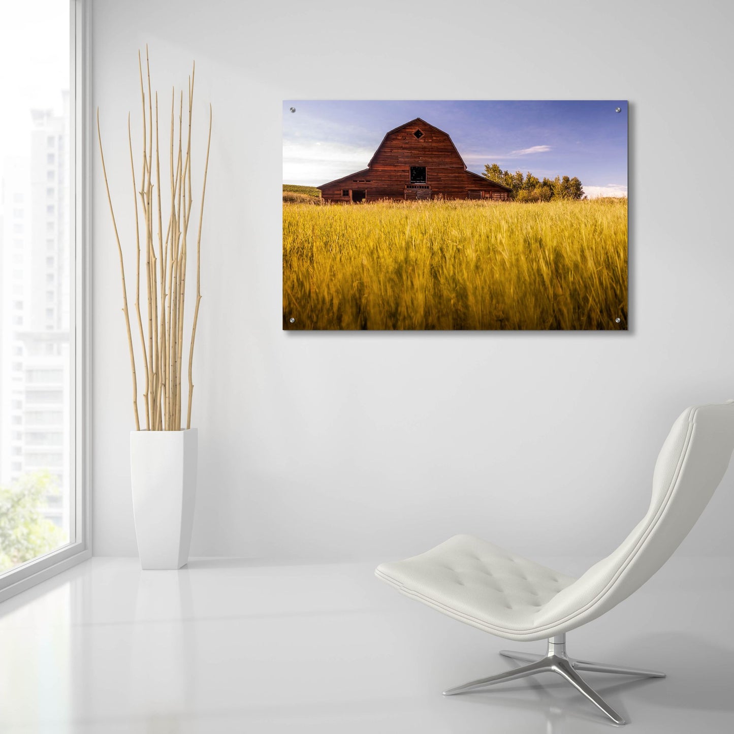 Epic Art 'Barn Sunset 1' by Joe Reimer Photography, Acrylic Glass Wall Art,36x24