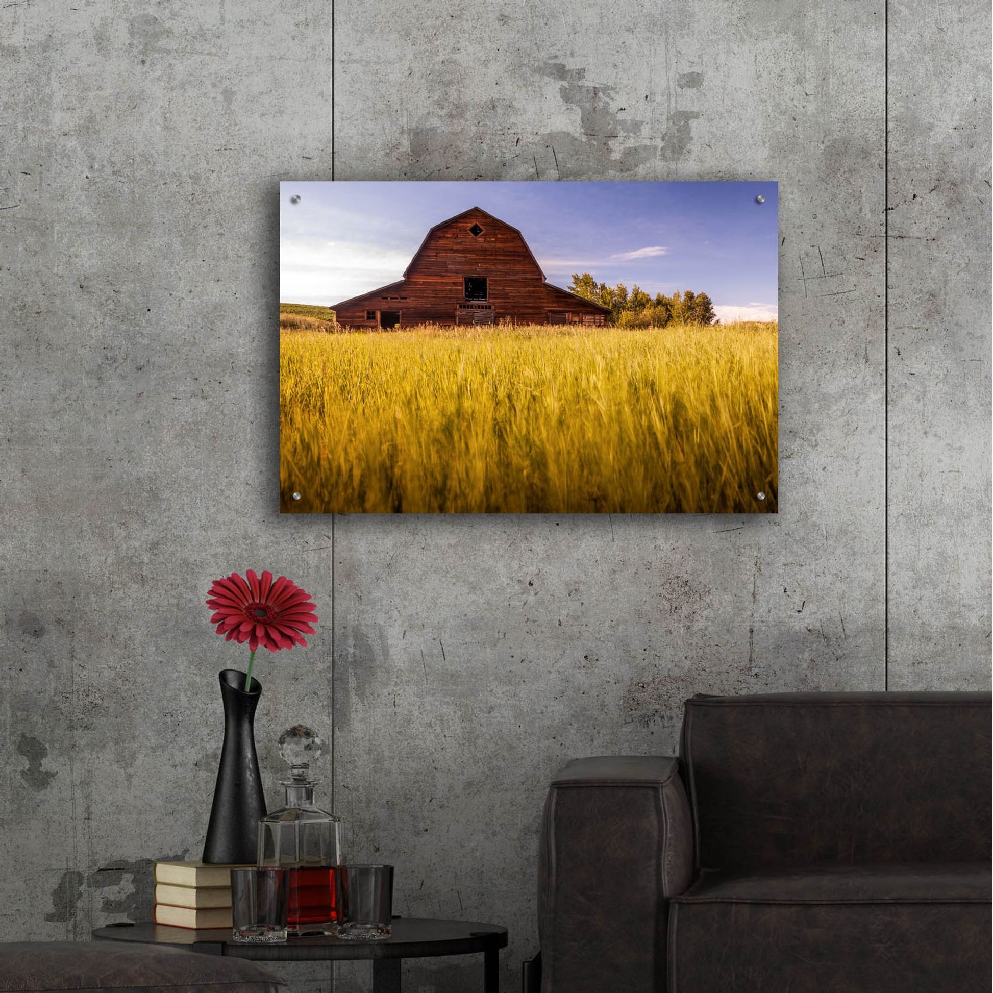 Epic Art 'Barn Sunset 1' by Joe Reimer Photography, Acrylic Glass Wall Art,36x24