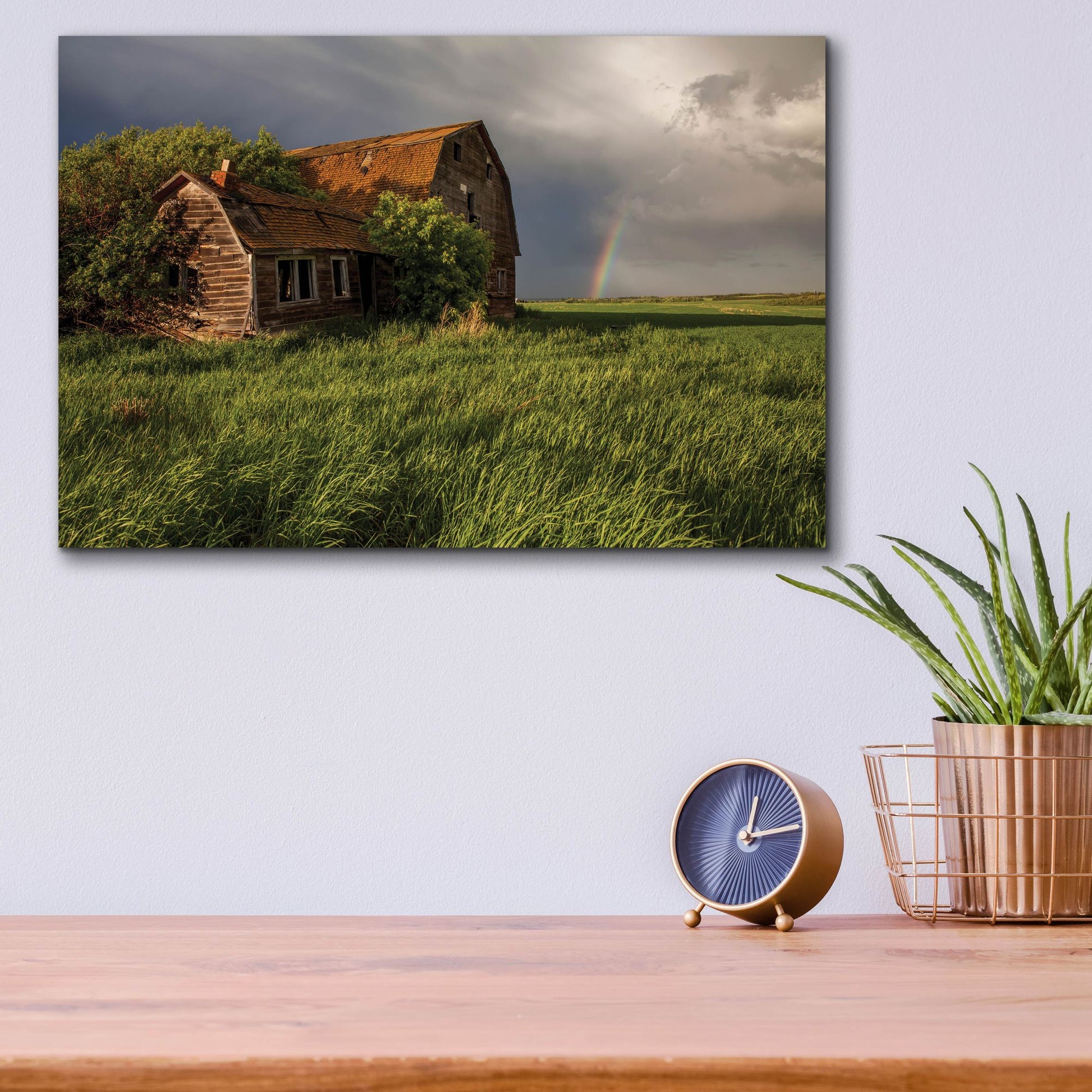 Epic Art 'Barn Sunset 2' by Joe Reimer Photography, Acrylic Glass Wall Art,16x12