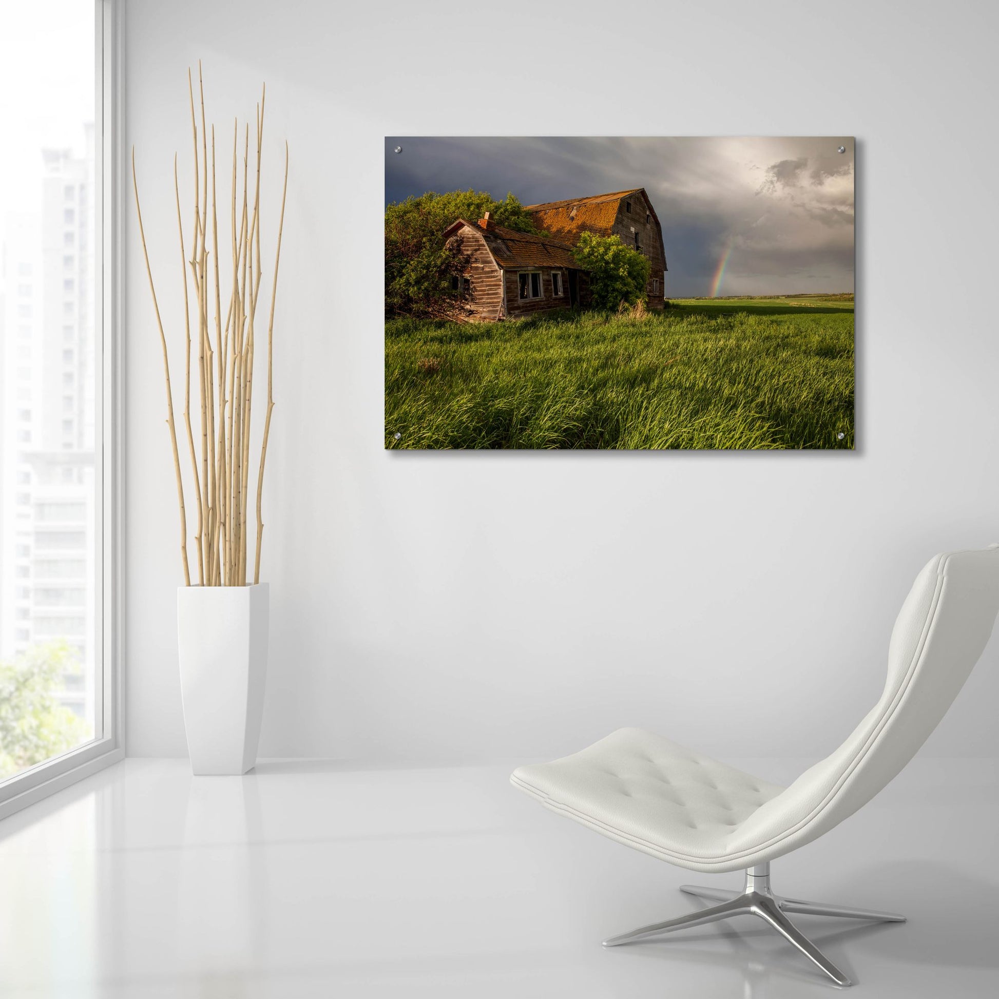 Epic Art 'Barn Sunset 2' by Joe Reimer Photography, Acrylic Glass Wall Art,36x24