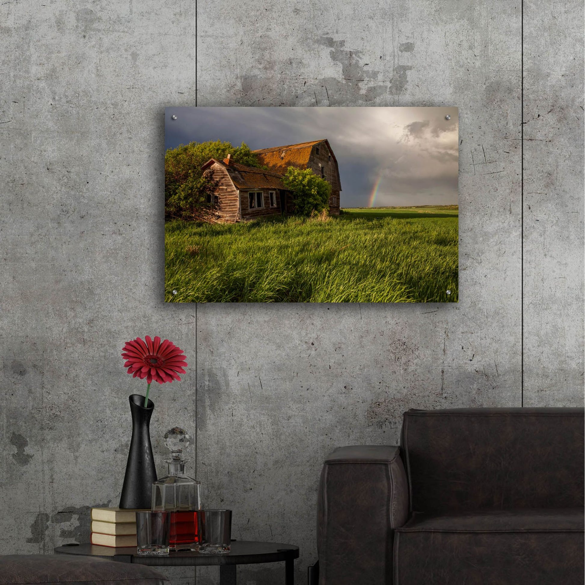 Epic Art 'Barn Sunset 2' by Joe Reimer Photography, Acrylic Glass Wall Art,36x24