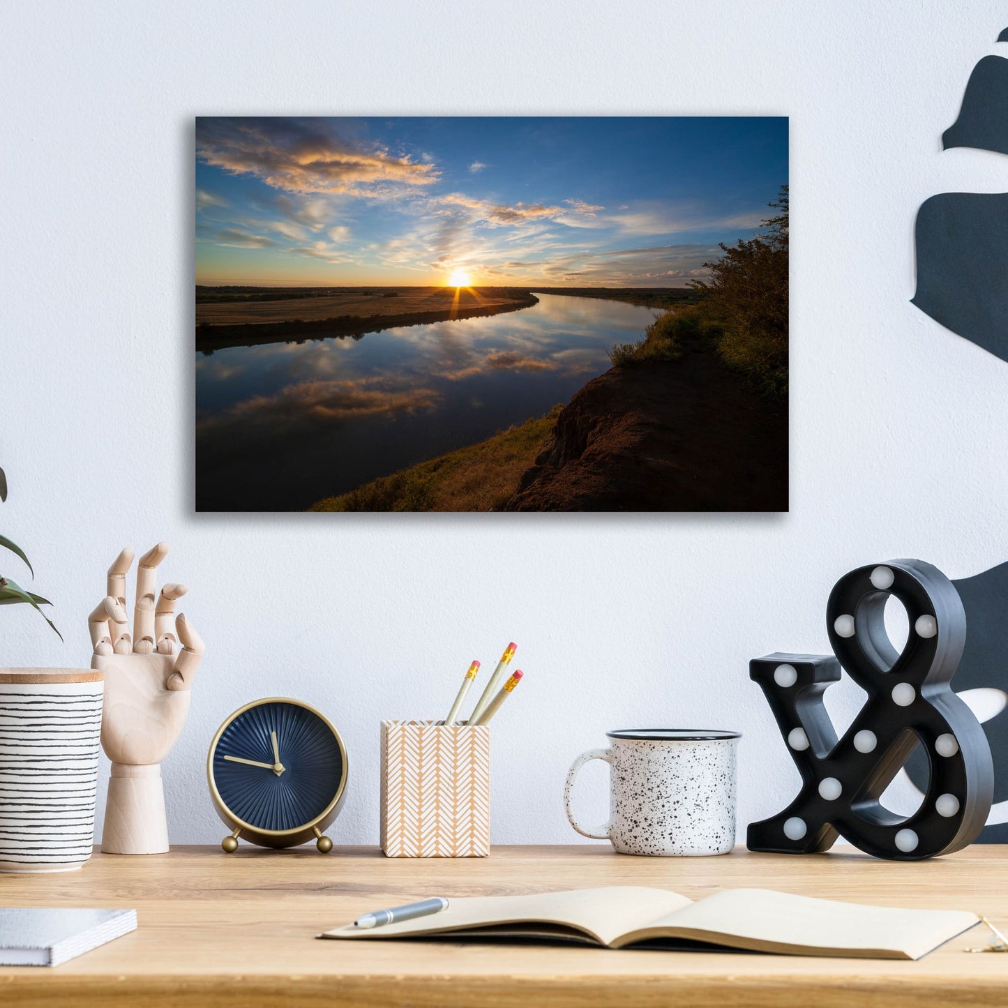 Epic Art 'River Sunset 1' by Joe Reimer Photography, Acrylic Glass Wall Art,16x12