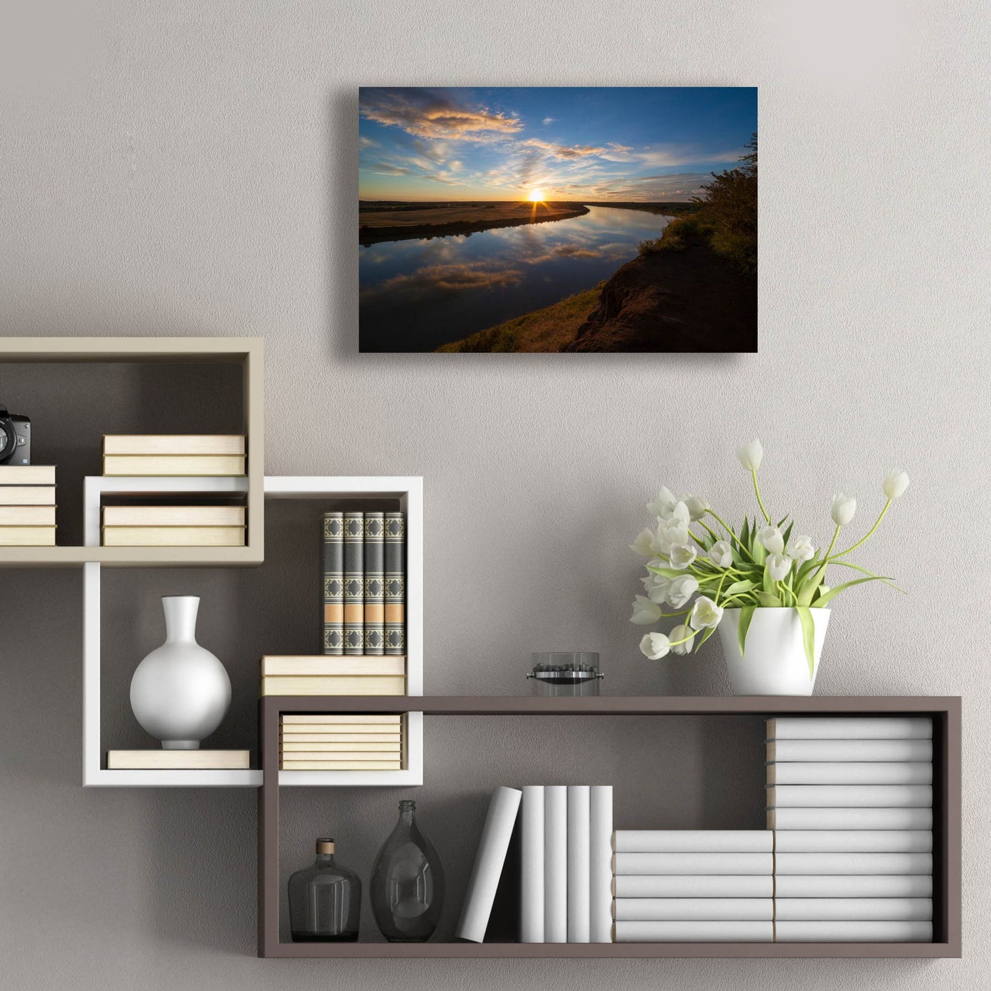 Epic Art 'River Sunset 1' by Joe Reimer Photography, Acrylic Glass Wall Art,24x16