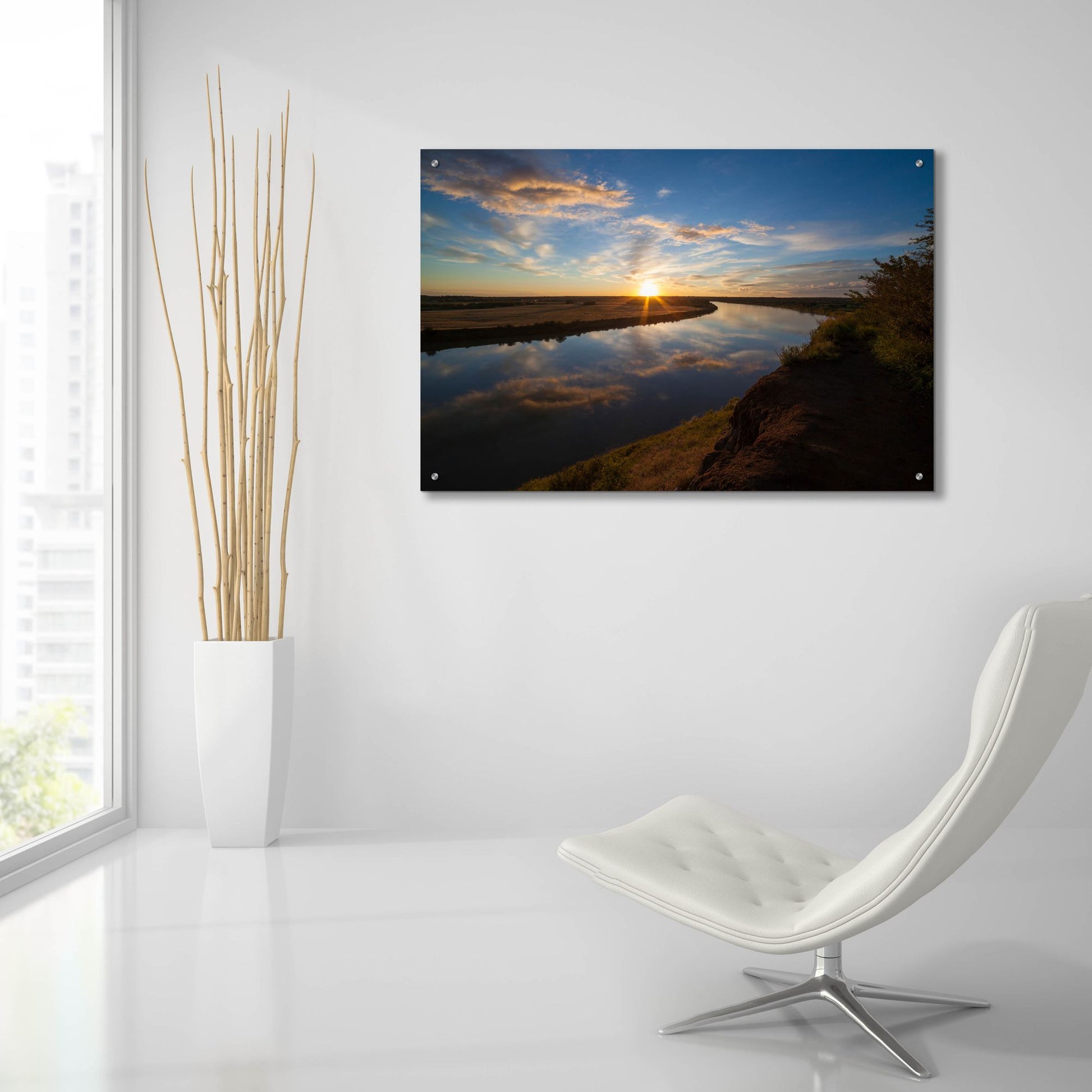 Epic Art 'River Sunset 1' by Joe Reimer Photography, Acrylic Glass Wall Art,36x24