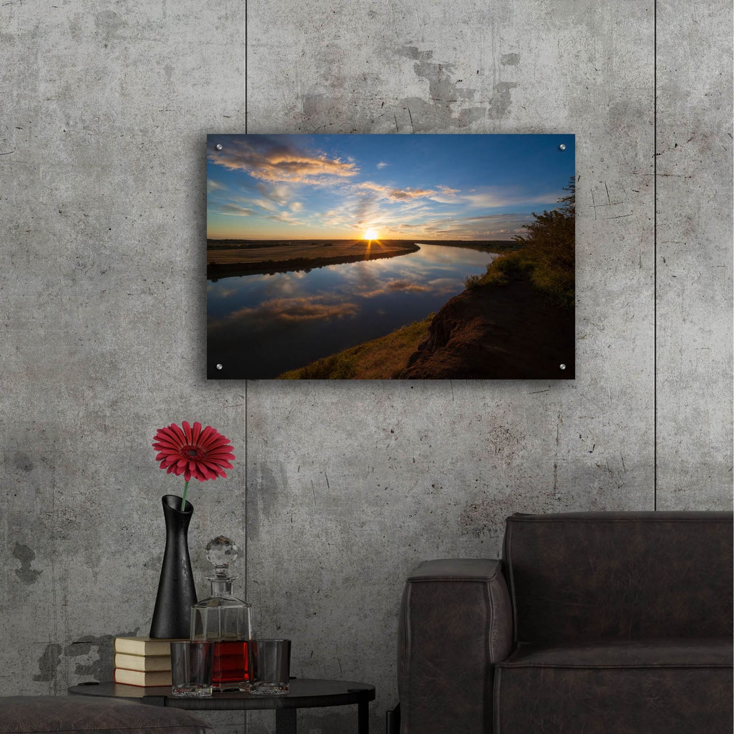 Epic Art 'River Sunset 1' by Joe Reimer Photography, Acrylic Glass Wall Art,36x24