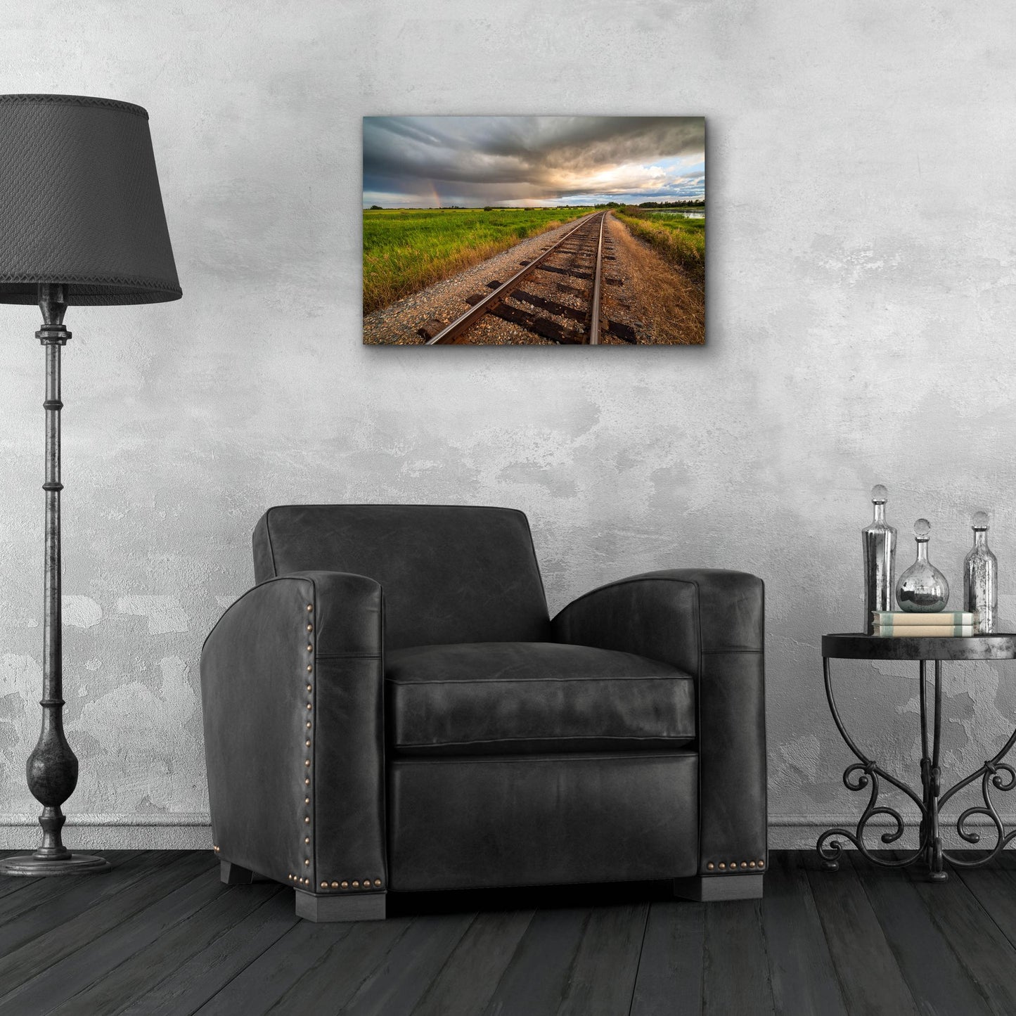 Epic Art 'Train Track Sunset 1' by Joe Reimer Photography, Acrylic Glass Wall Art,24x16