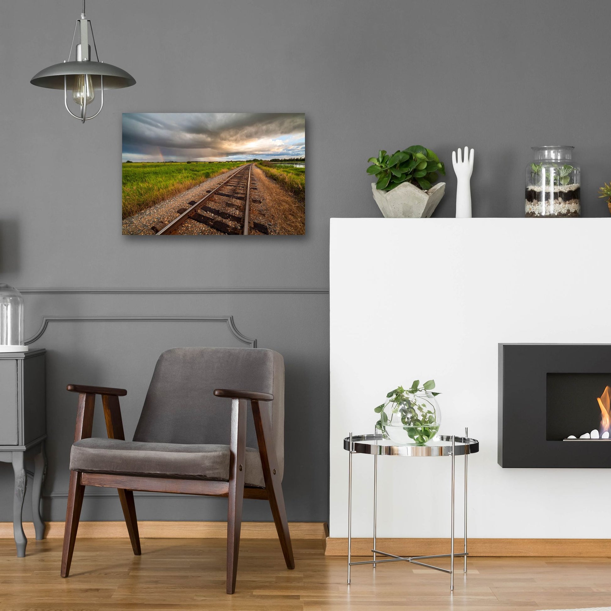 Epic Art 'Train Track Sunset 1' by Joe Reimer Photography, Acrylic Glass Wall Art,24x16