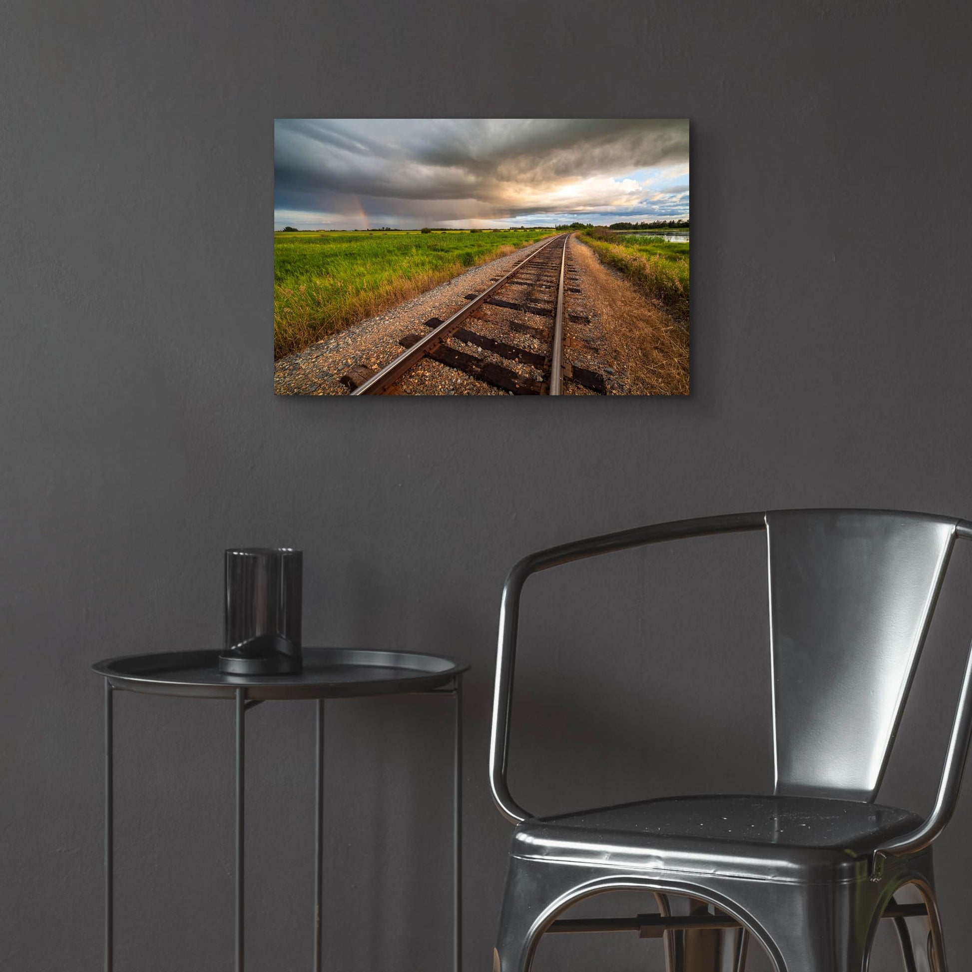 Epic Art 'Train Track Sunset 1' by Joe Reimer Photography, Acrylic Glass Wall Art,24x16