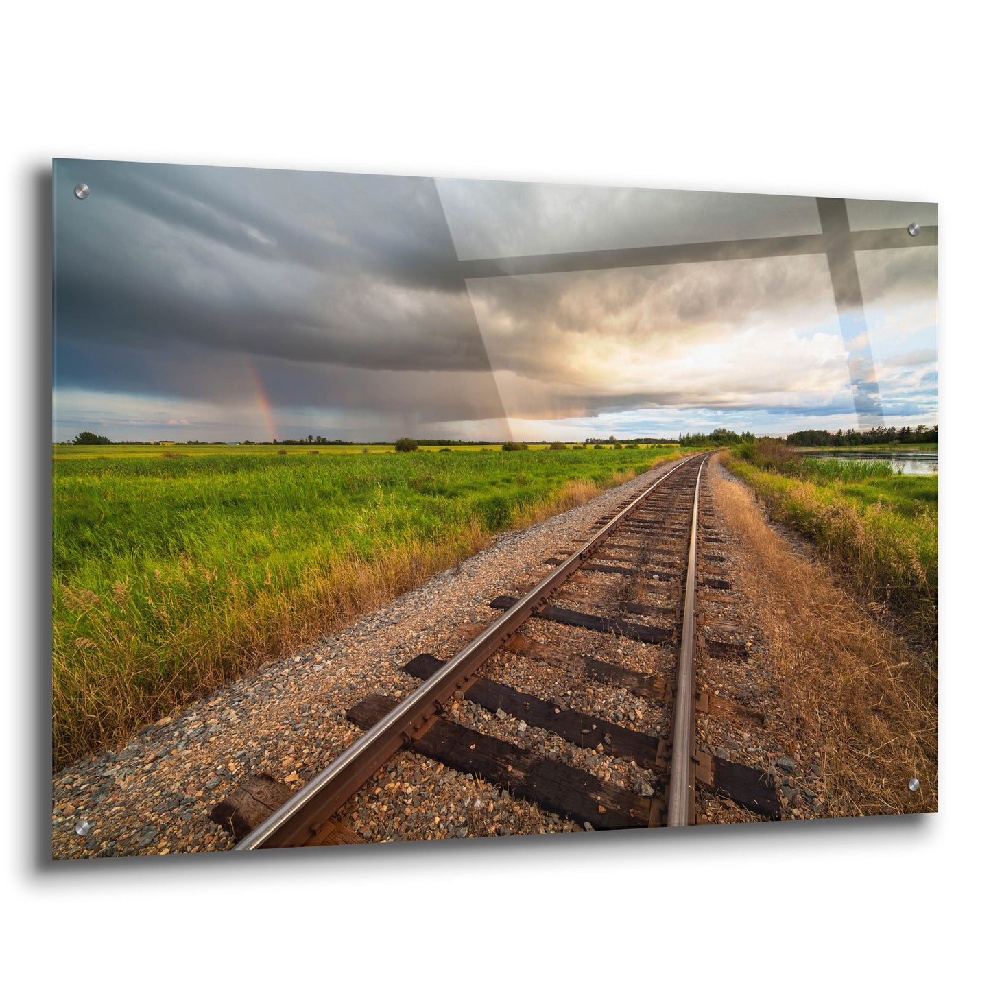 Epic Art 'Train Track Sunset 1' by Joe Reimer Photography, Acrylic Glass Wall Art,36x24