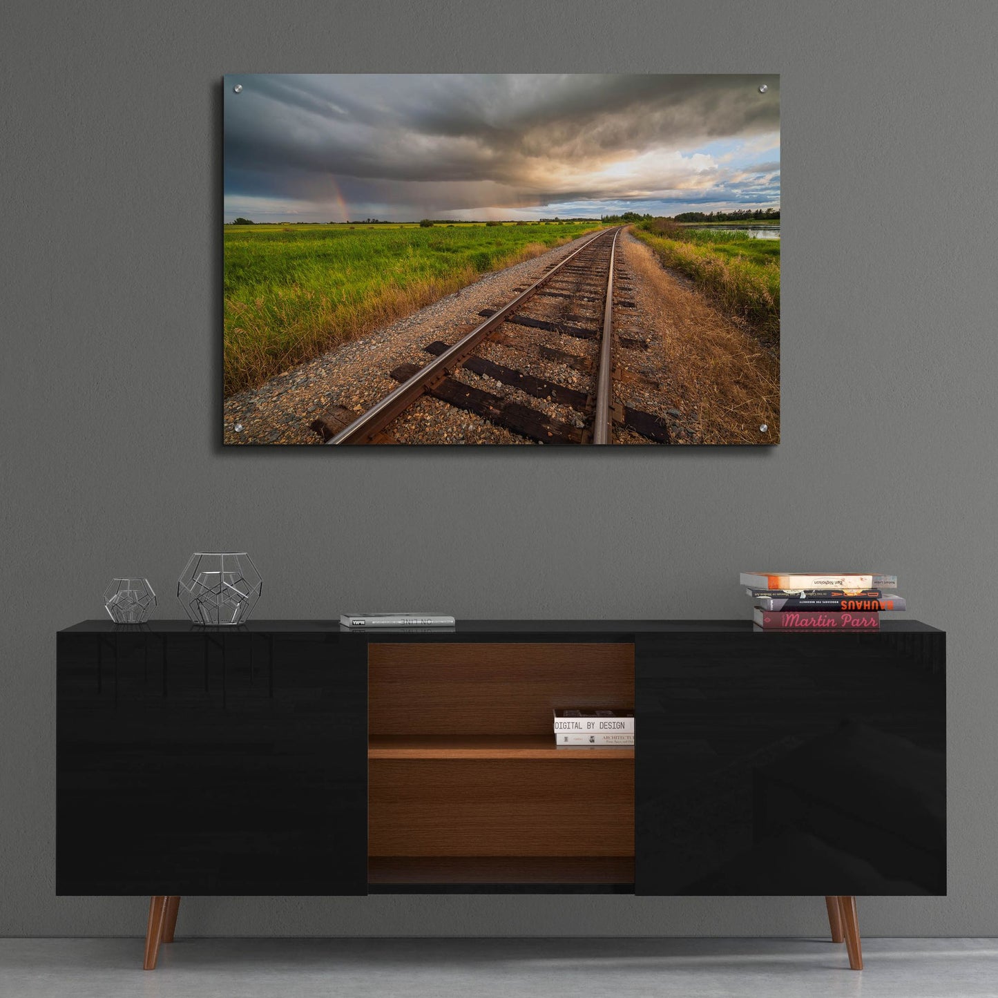 Epic Art 'Train Track Sunset 1' by Joe Reimer Photography, Acrylic Glass Wall Art,36x24