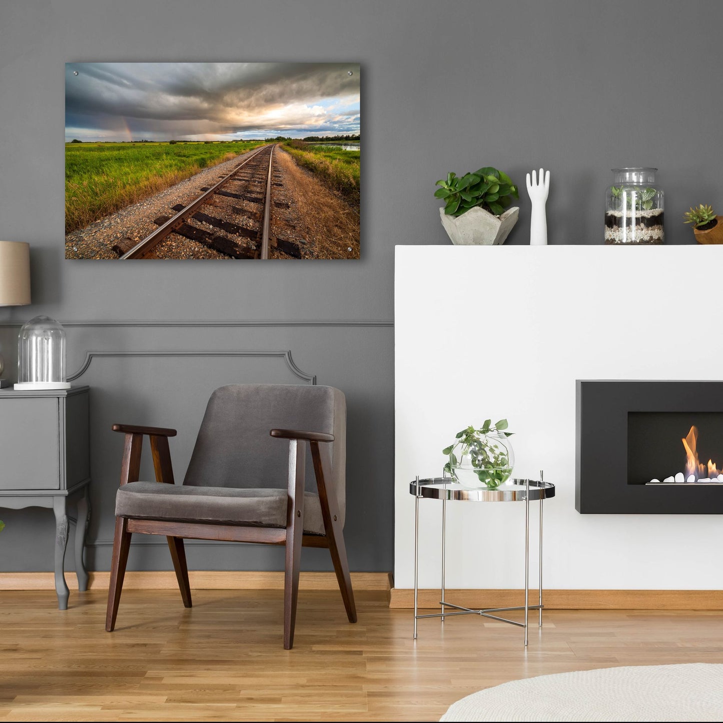 Epic Art 'Train Track Sunset 1' by Joe Reimer Photography, Acrylic Glass Wall Art,36x24