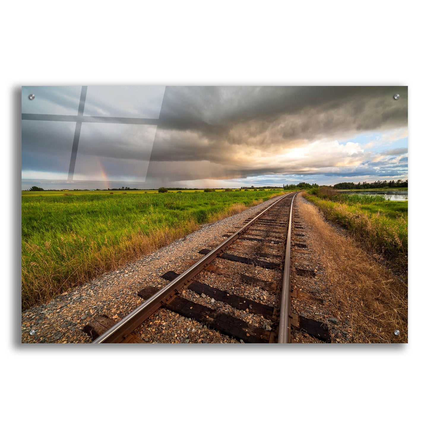 Epic Art 'Train Track Sunset 1' by Joe Reimer Photography, Acrylic Glass Wall Art,36x24