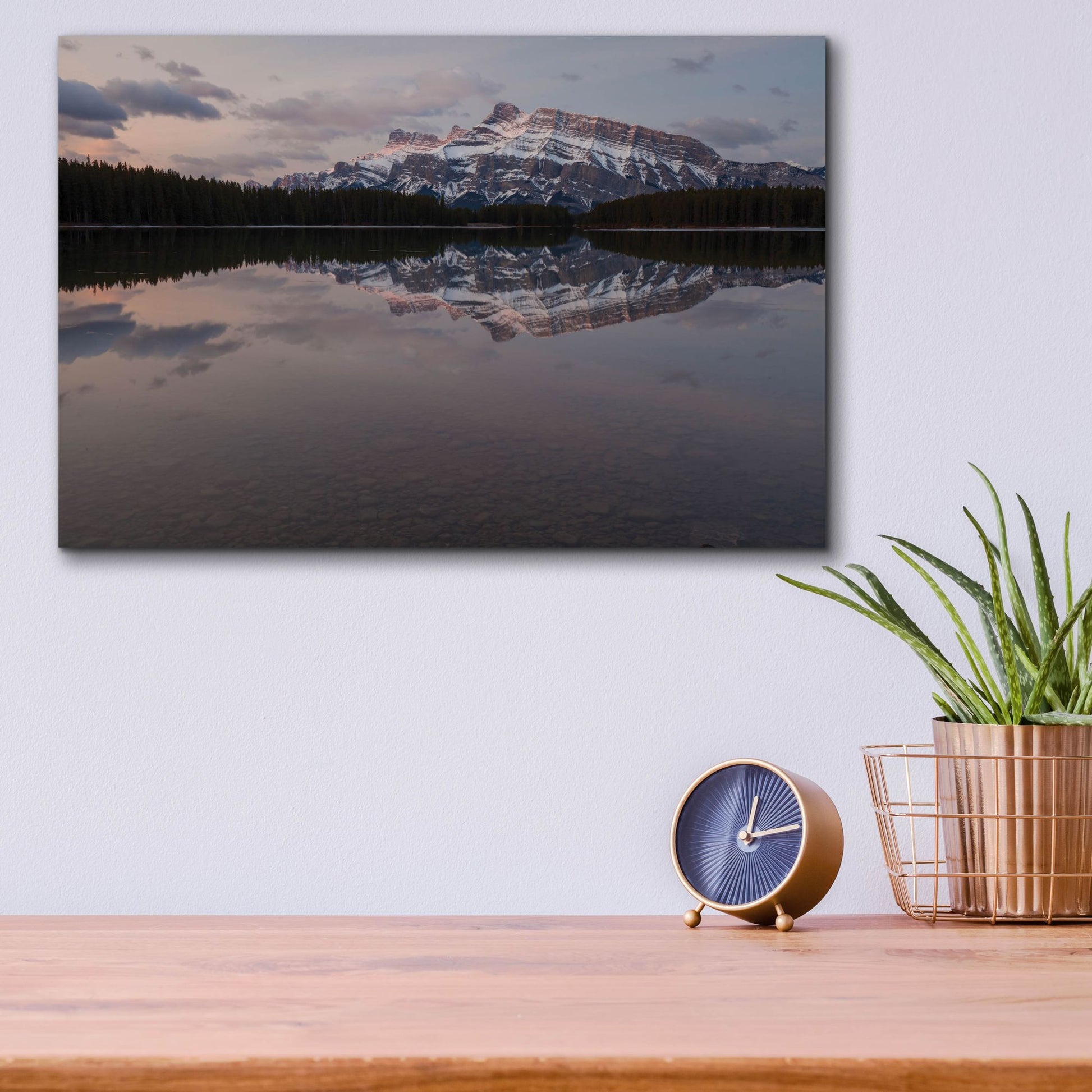 Epic Art 'Two Jack Lake 1' by Joe Reimer Photography, Acrylic Glass Wall Art,16x12