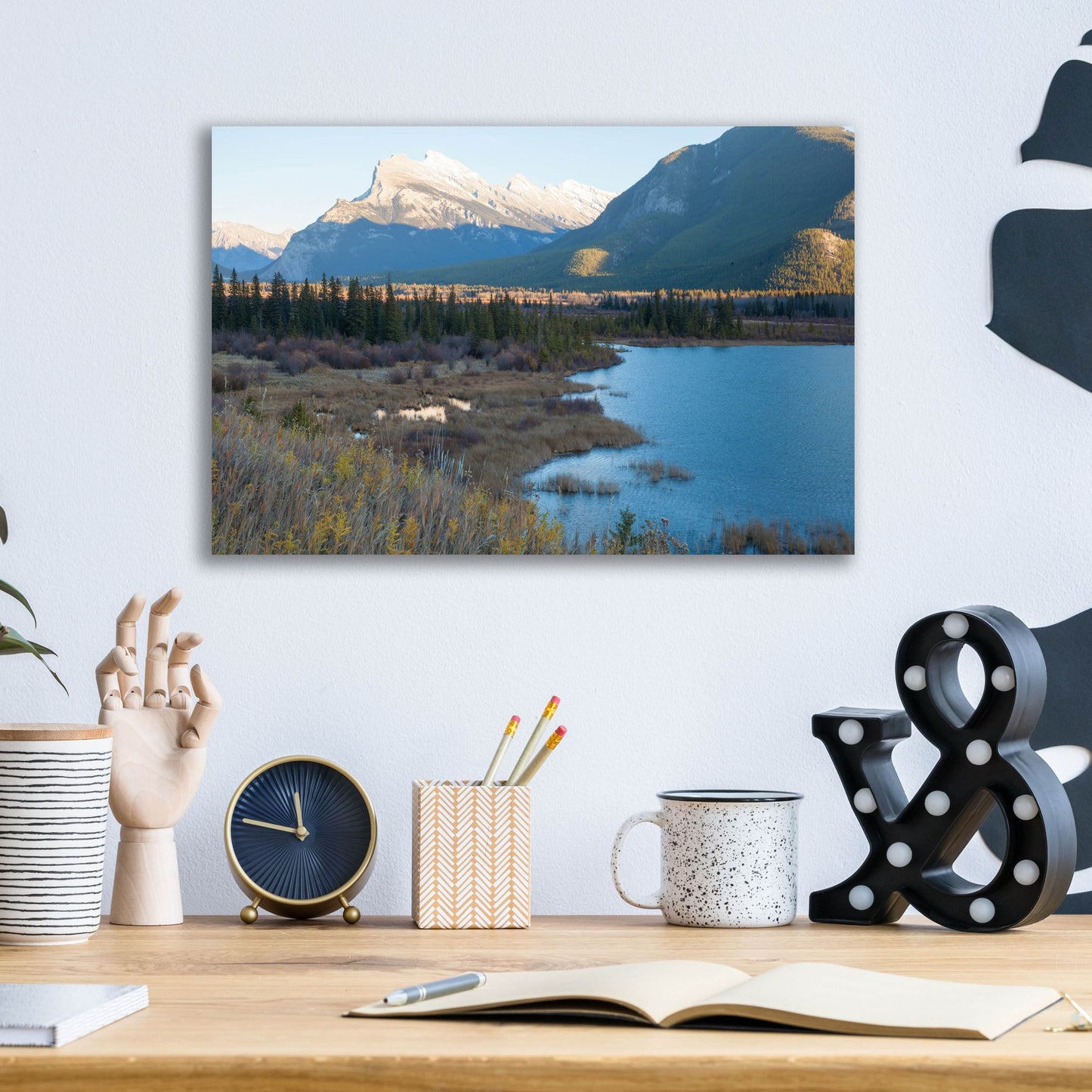 Epic Art 'Vermillion Lakes 1' by Joe Reimer Photography, Acrylic Glass Wall Art,16x12