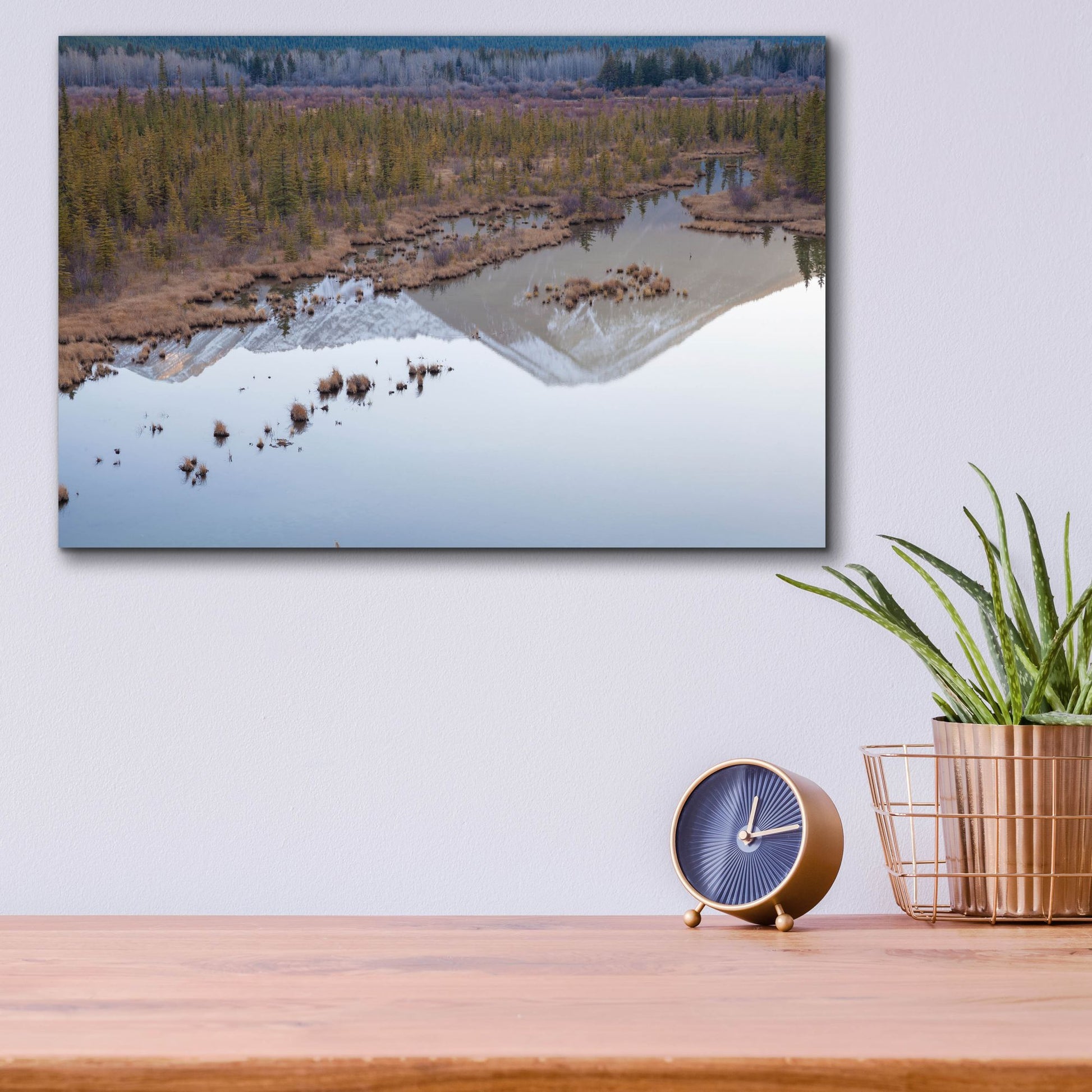 Epic Art 'Vermillion Lakes 2' by Joe Reimer Photography, Acrylic Glass Wall Art,16x12