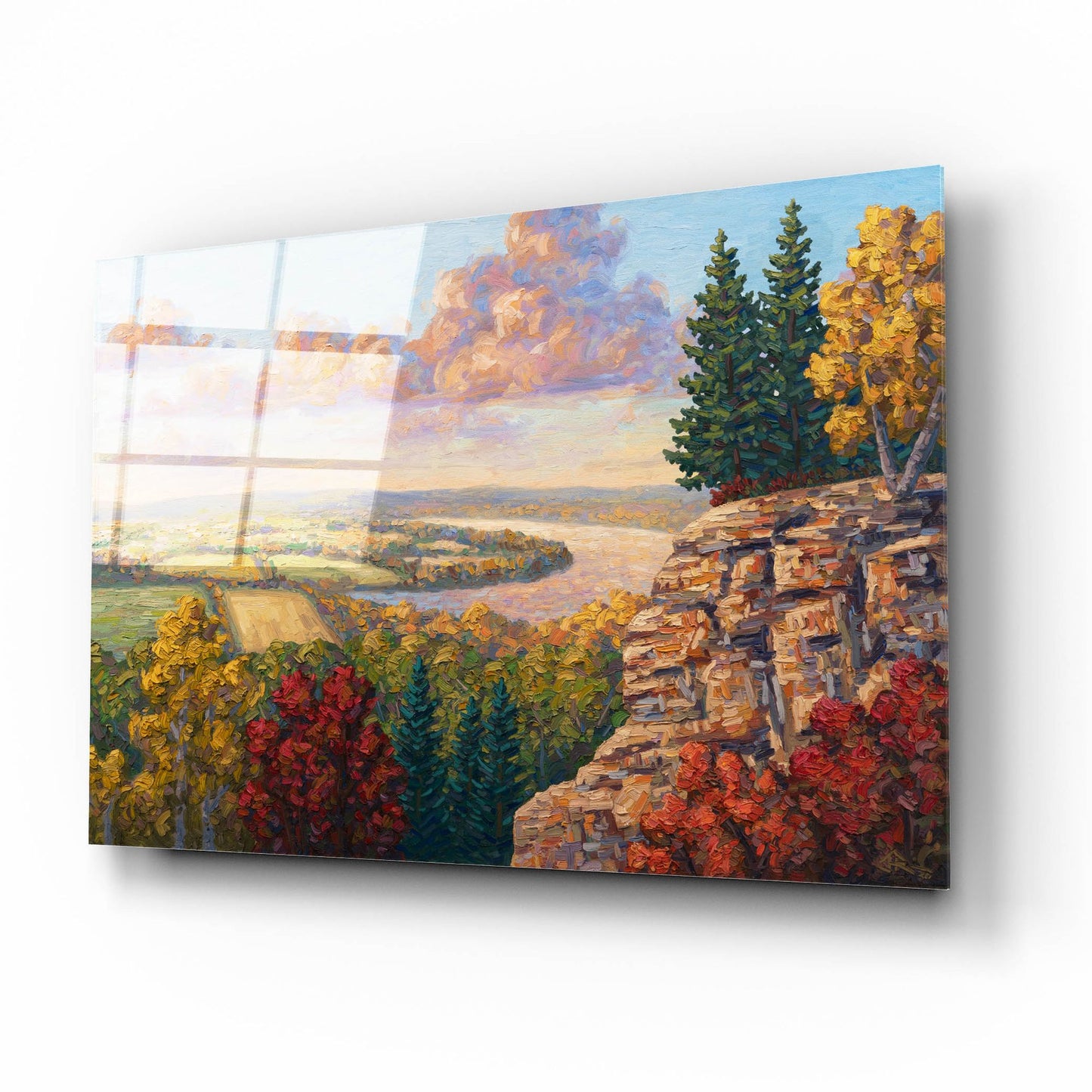 Epic Art 'Autumn At Gibraltar Rock' by Joe Reimer, Acrylic Glass Wall Art,16x12