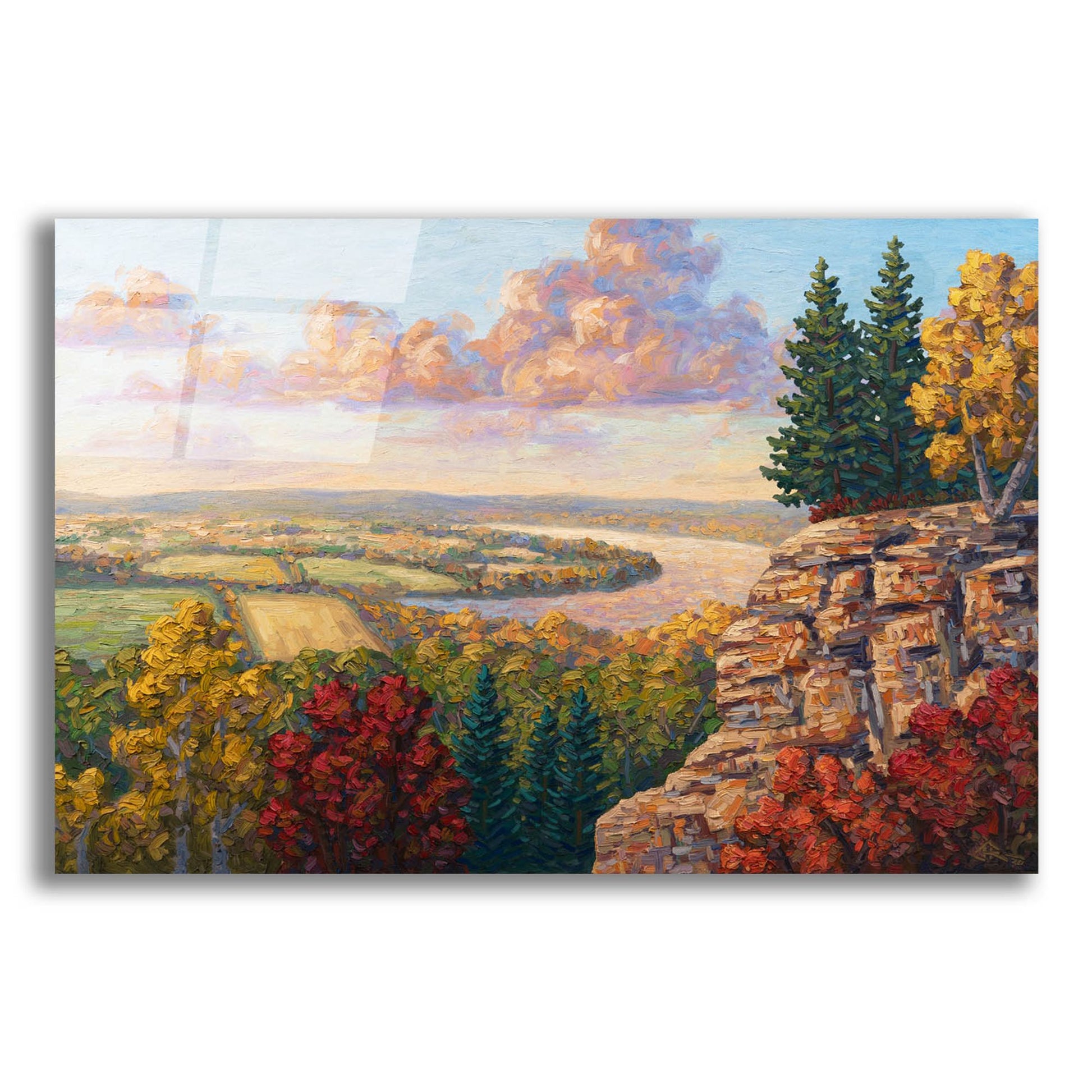 Epic Art 'Autumn At Gibraltar Rock' by Joe Reimer, Acrylic Glass Wall Art,16x12