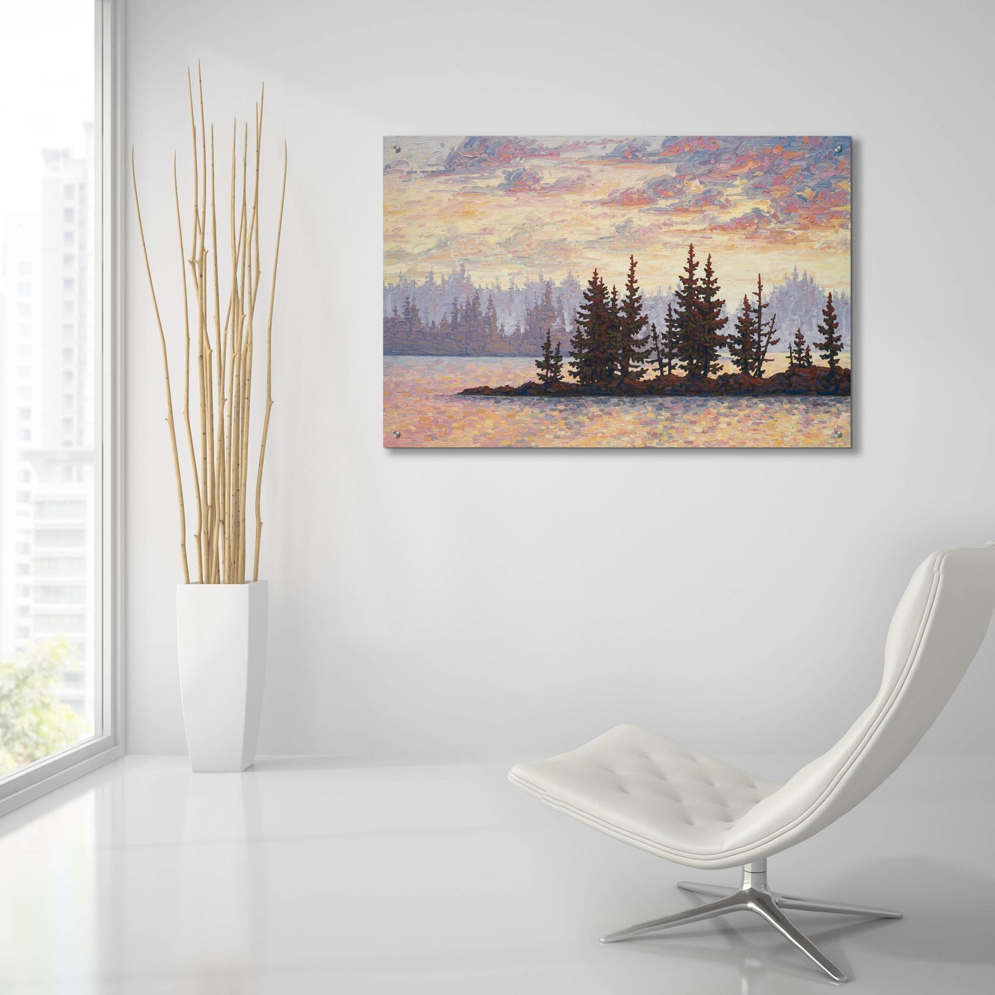 Epic Art 'Golden Elk Island' by Joe Reimer, Acrylic Glass Wall Art,36x24