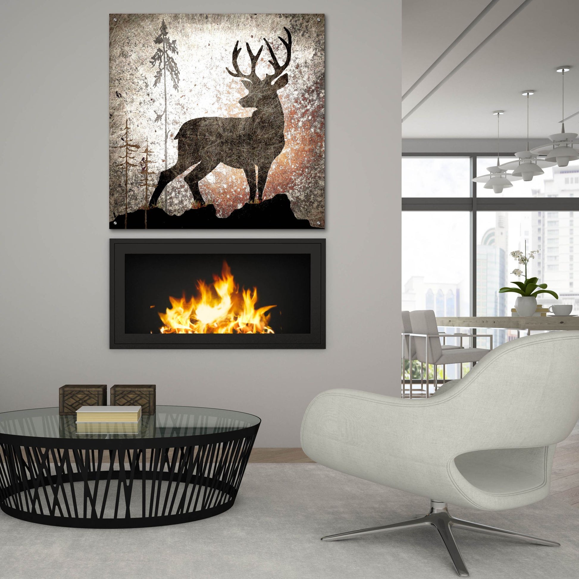 Epic Art 'Calling Deer' by Lightbox Journal, Acrylic Glass Wall Art,36x36